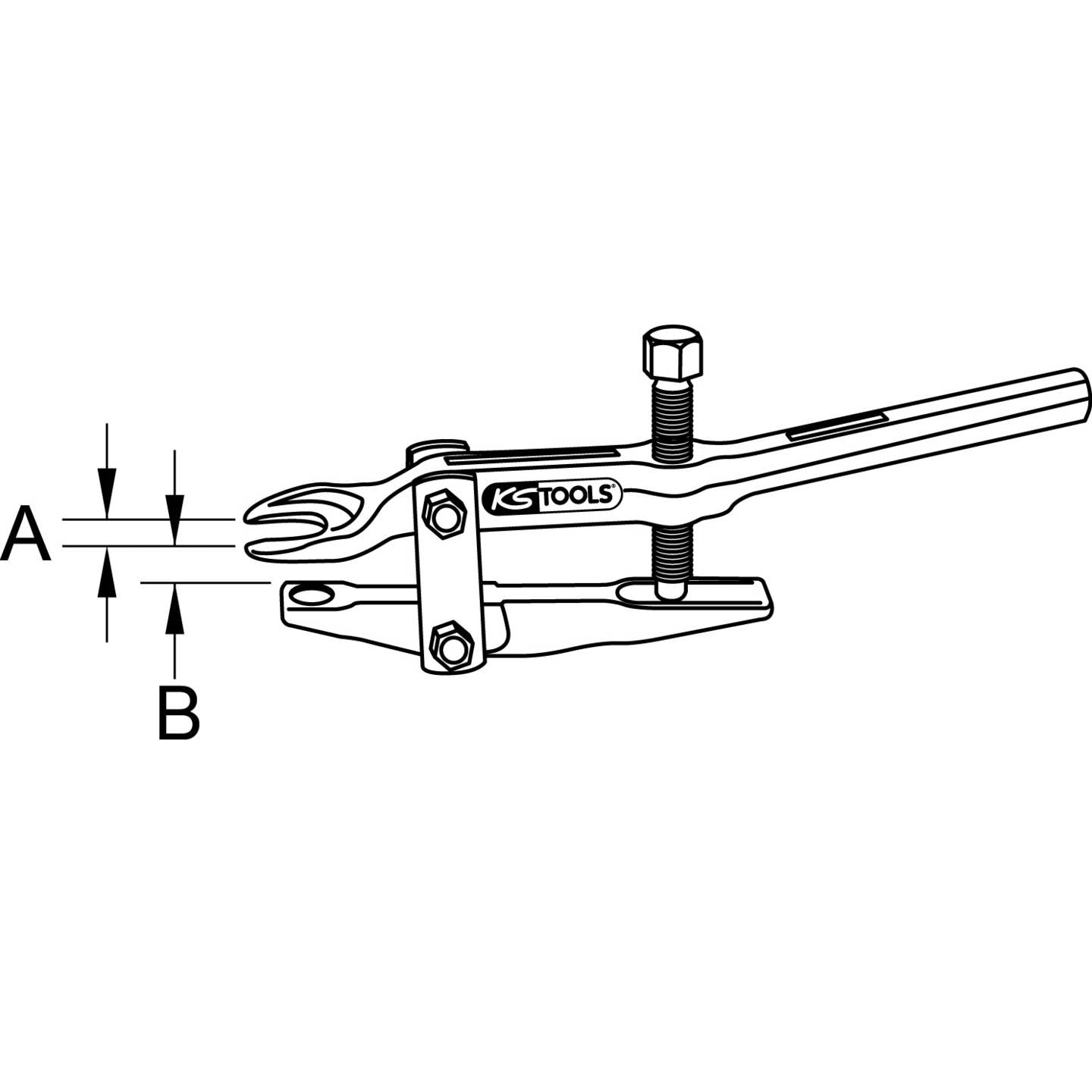 KS Tools Universal-Kugelgelenk-Ausdrücker 18mm Werkzeugstahl 2.5t extra flach - 4042146162989