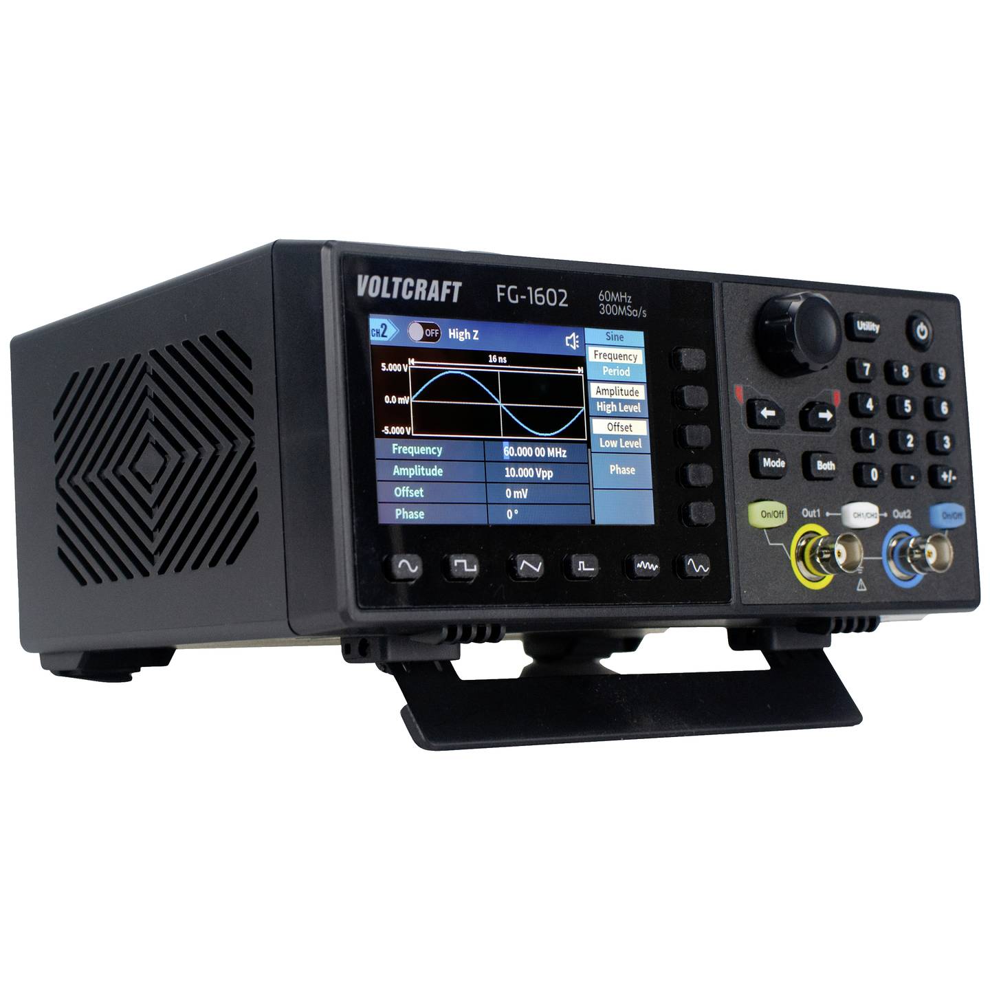 VOLTCRAFT FG-1602 Funktionsgenerator Signalgenerator 60MHz 2-Kanal USB LCD - 4064161227122