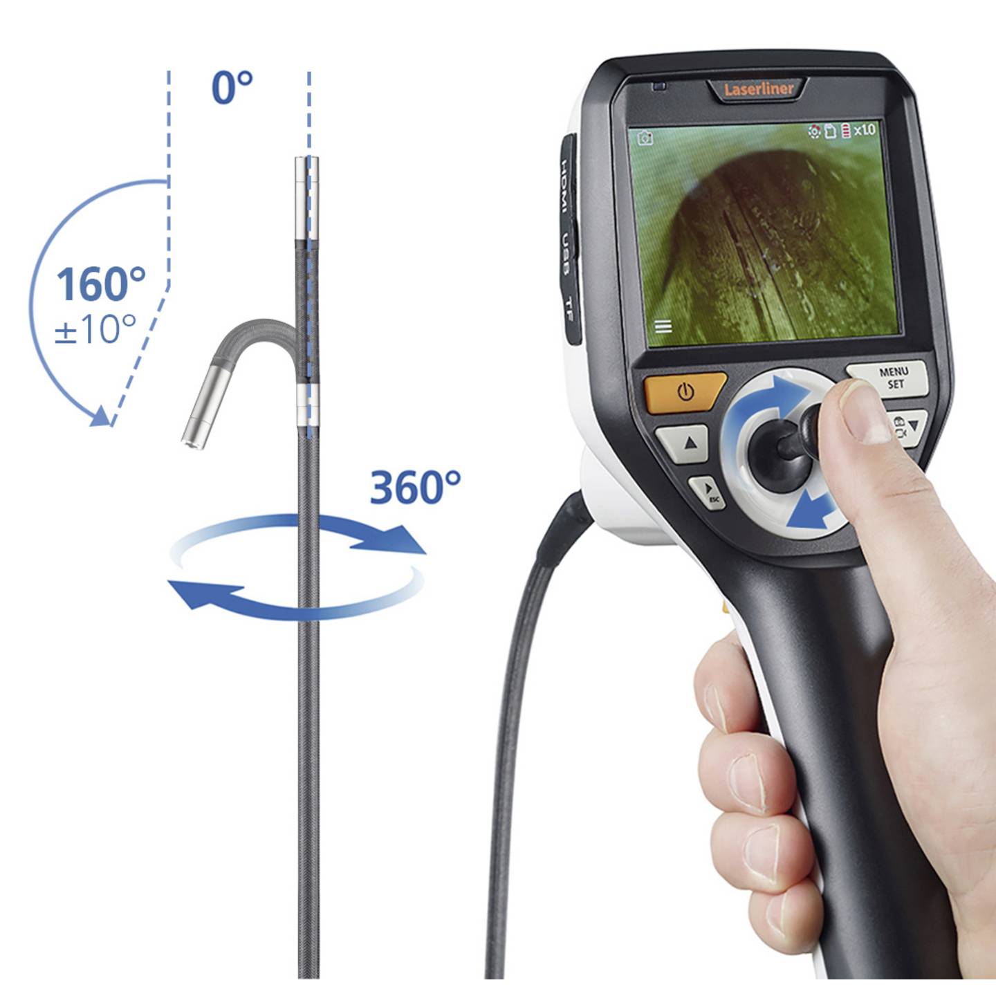Laserliner Inspektions-Kamera VideoInspector 3D 6mm 1m IP68 Fokussierung 10-fach - 4021563708208