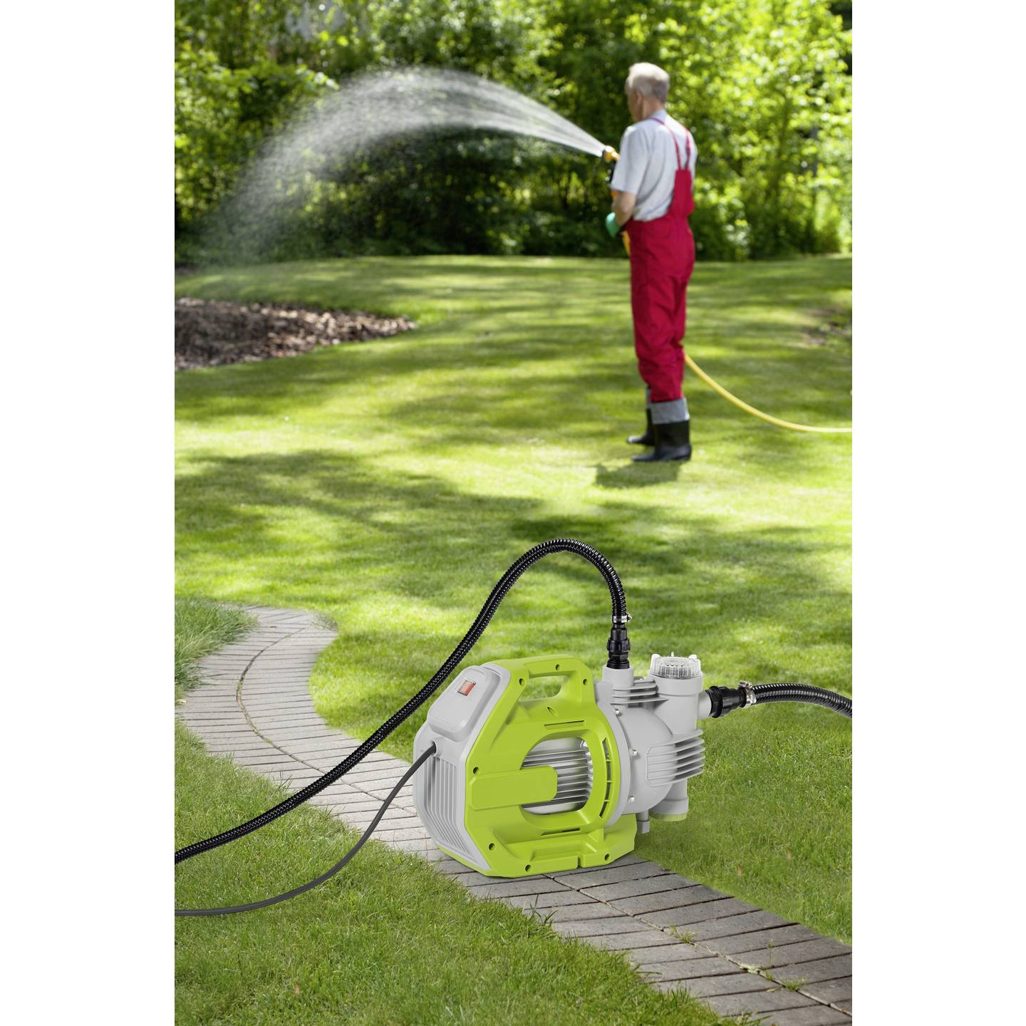 Toolcraft Gartenpumpe 7000l/h 53m Förderhöhe Handpumpe Bewässerungssystem 230V - 4064161310121