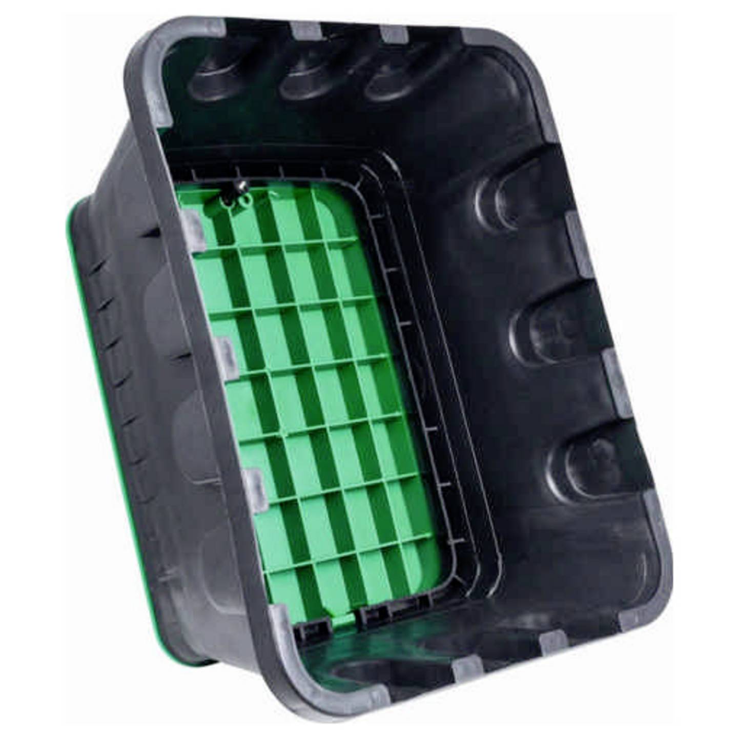 Heitronic 21042 Bodeneinbaudose Gartensteckdosen Stromverteilerdose Schwarz Grün - 4002940210422