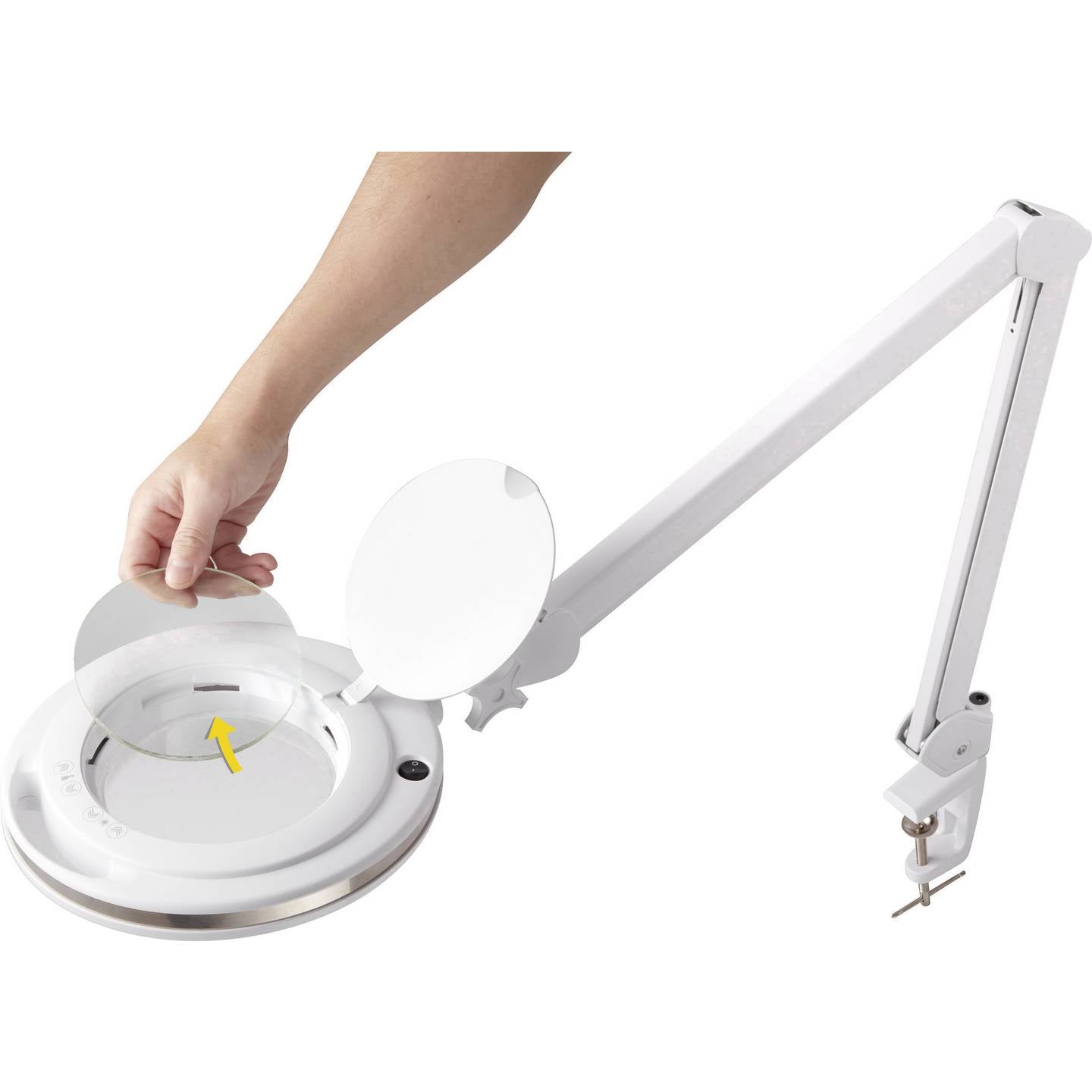 Toolcraft Lupenleuchte 127mm 1.75x LED dimmbar Tischklemme Ersatzlinse 820lm - 4064161198781