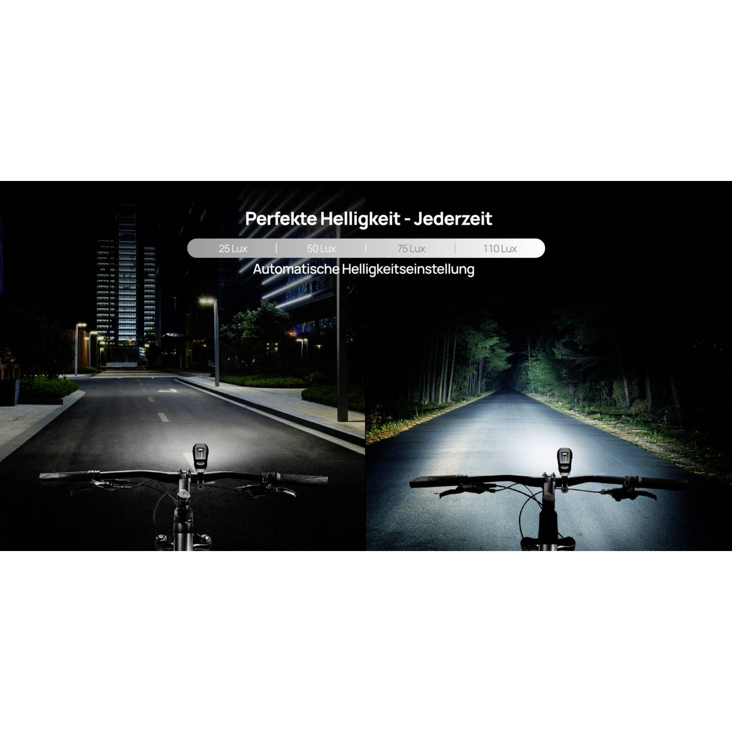 FISCHER Fahrrad-Scheinwerfer LED 110 Lux akkubetrieben Universalhalterung - 4017566007790