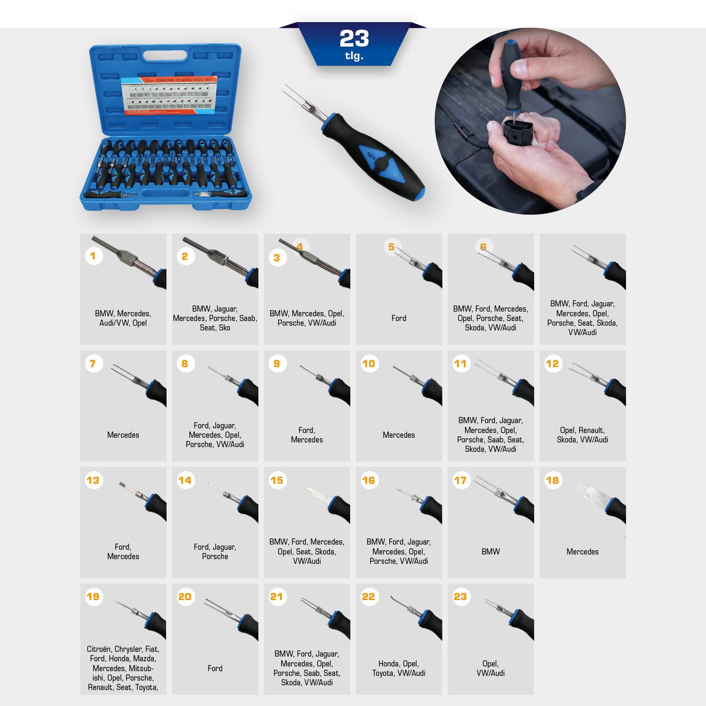 Brilliant Tools Stecker-Entriegelungswerkzeug-Satz, 23-tlg BT511100 Werkzeugsatz - 4042146778821