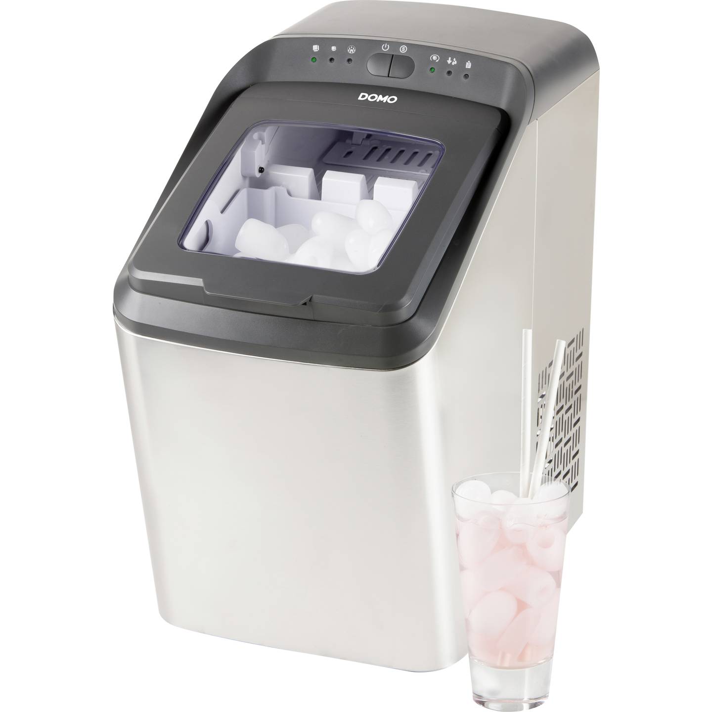 DOMO Eiswürfelbereiter 2,8l Kühlgerät Eiswürfelmaschine für Getränke weiß - 5411397147813