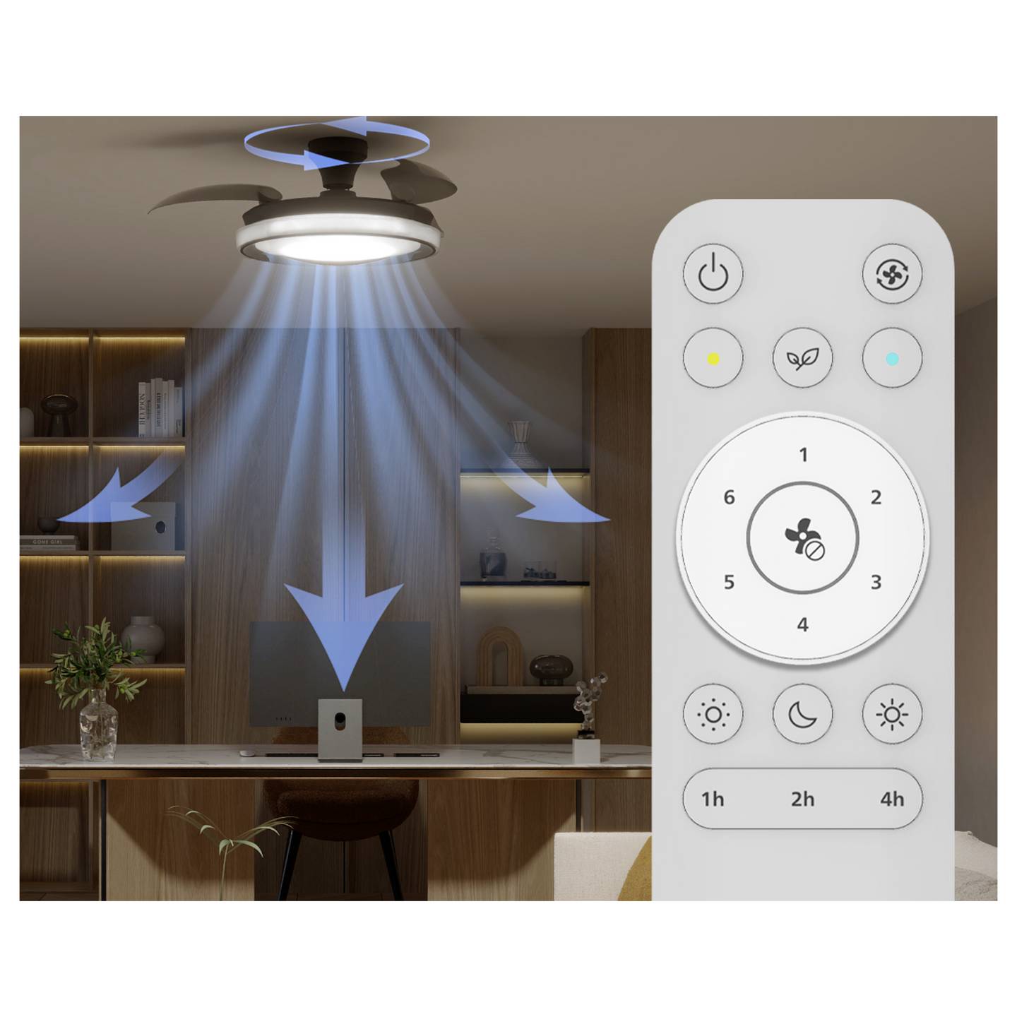 Philips LED Deckenventilator 28W Fernbedienung Dimmbar schwarz 170m³/h 3 Flügel - 8721103096043