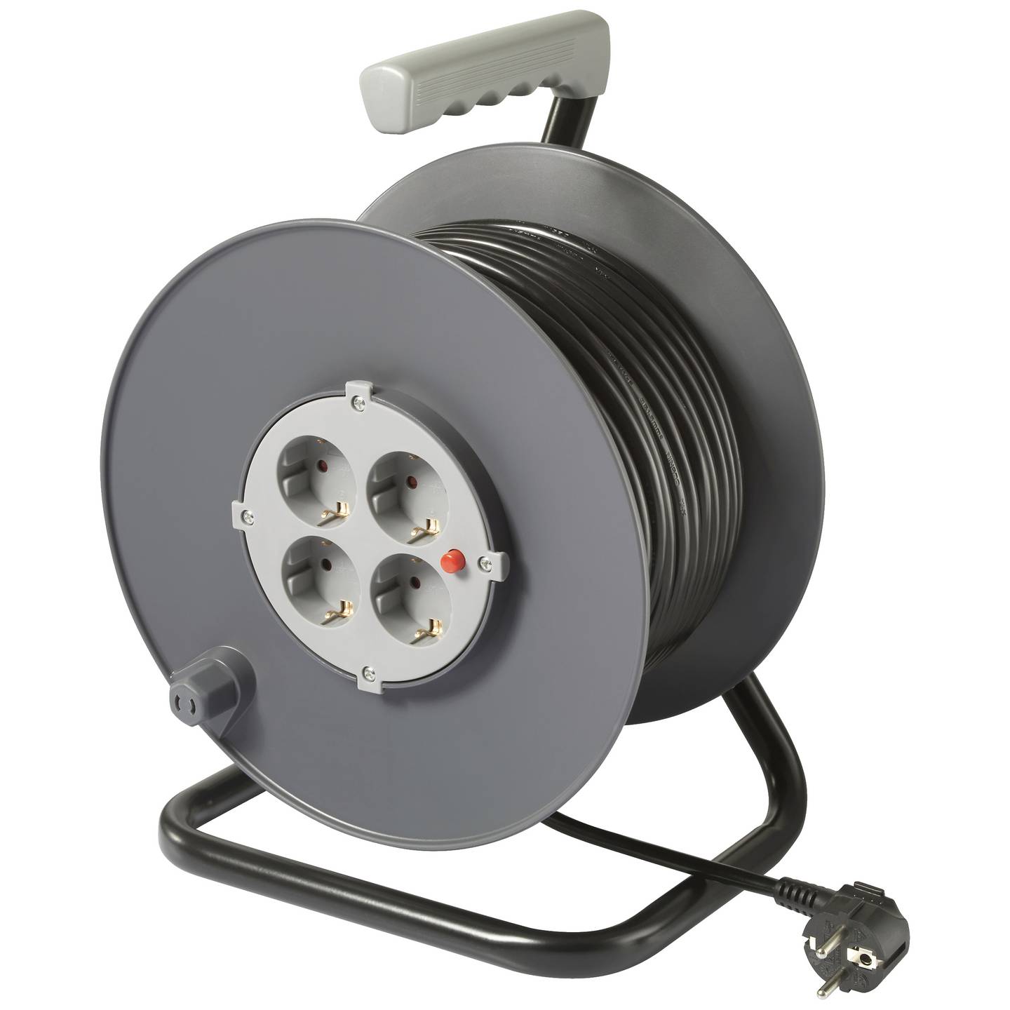 SYGONIX Kabeltrommel 25m 4 Steckdosen Innenbereich 230V 3200W grau - 4064161250571