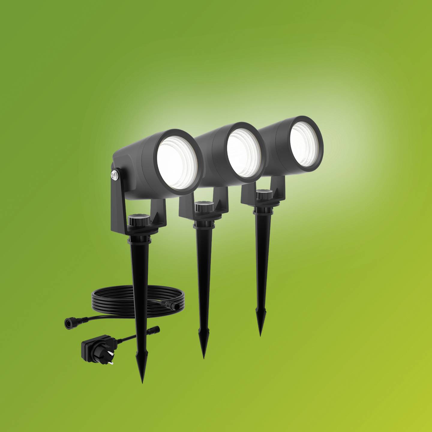 Philips LED Außenstandleuchte Gartenleuchte Reuel LED warmweiß schwarz 2700K 3er - 8720169386976