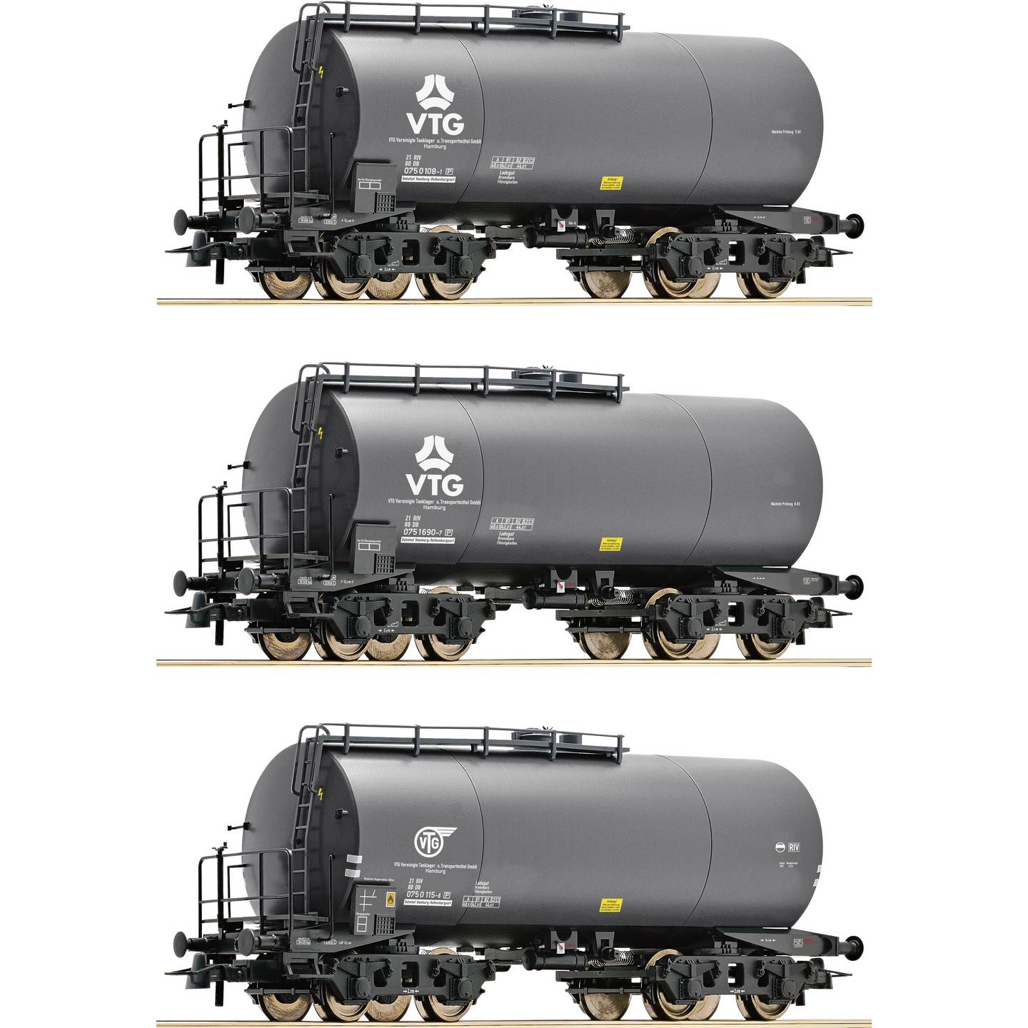 Roco Kesselwagen VTG 4-achsige Modelle DC Epoche IV NEM-Schacht 426mm Sammler - 9005033072193