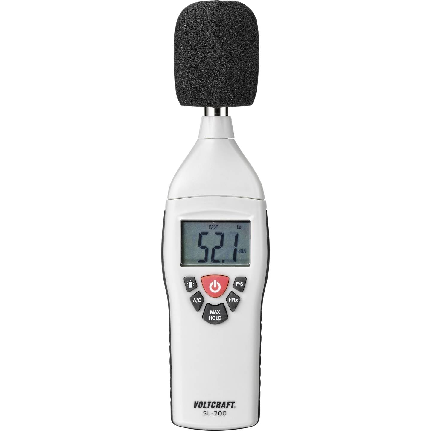Voltcraft SL-200 Schallpegelmessgerät digital 30-130 dB 31.5-8 kHz Windschutz - 4016138519730