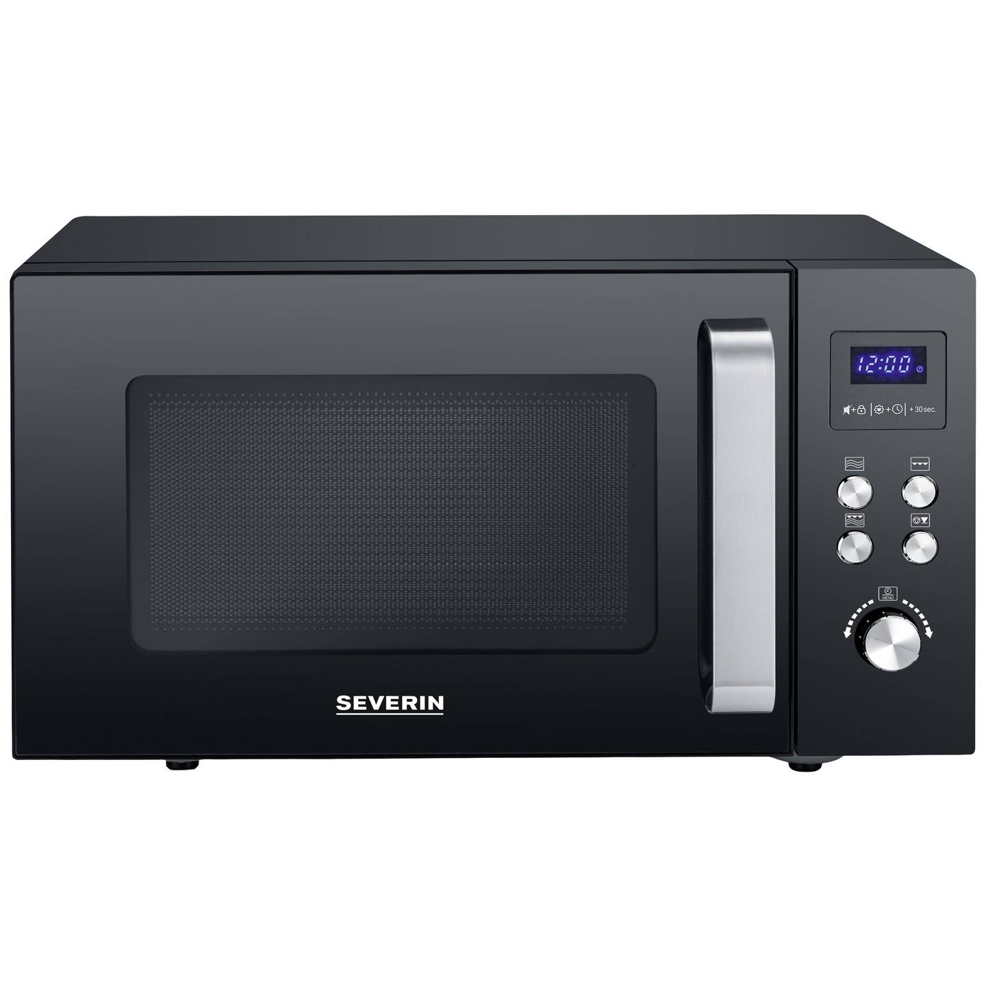 Severin MW Mikrowelle Schwarz Edelstahl 900 W Grillfunktion flacher Glasboden - 4008146037610