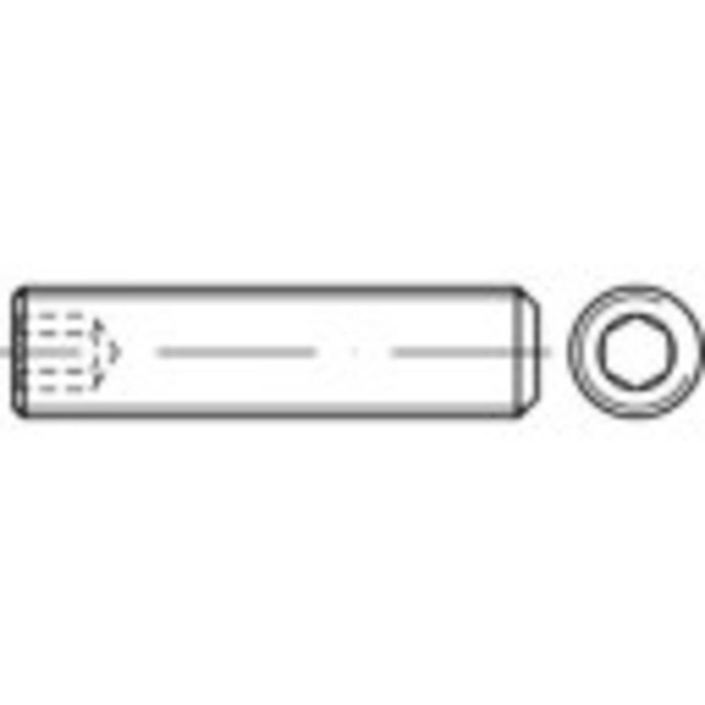 Toolcraft Madenschraube Schraube M5 6 mm Stahl Innensechskant 100 Stück - 4053199101177