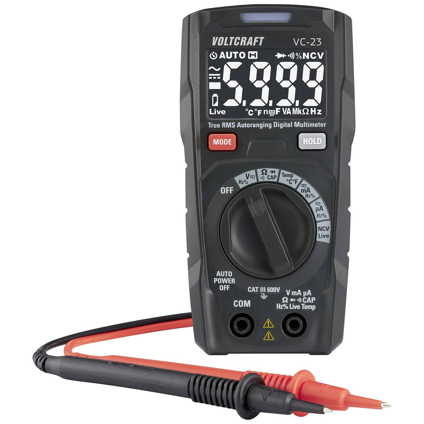 VOLTCRAFT VC-23 Digitales Hand-Multimeter Strommesser Spannungsmesser Messgerät - 4064161317618