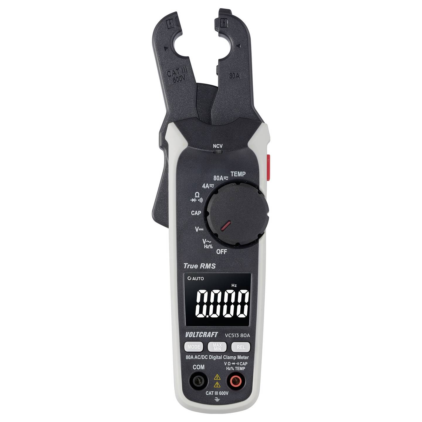 Voltcraft Stromzange VC513 80A Messgerät True RMS digital 4000 Counts CAT III - 4064161333373