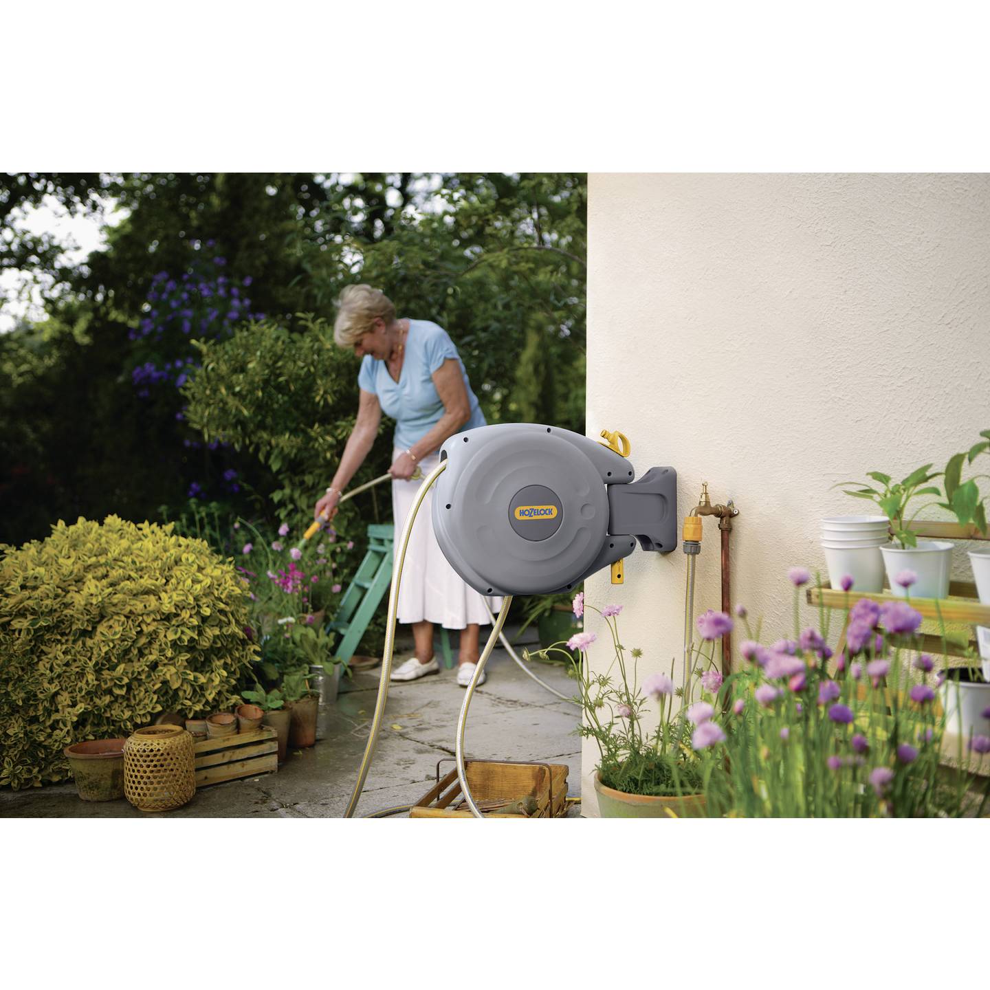 Hozelock AutoReel 2485R0000 Aufrollautomatik Gartenschlauchaufroller 10 m grün - 5010646036689
