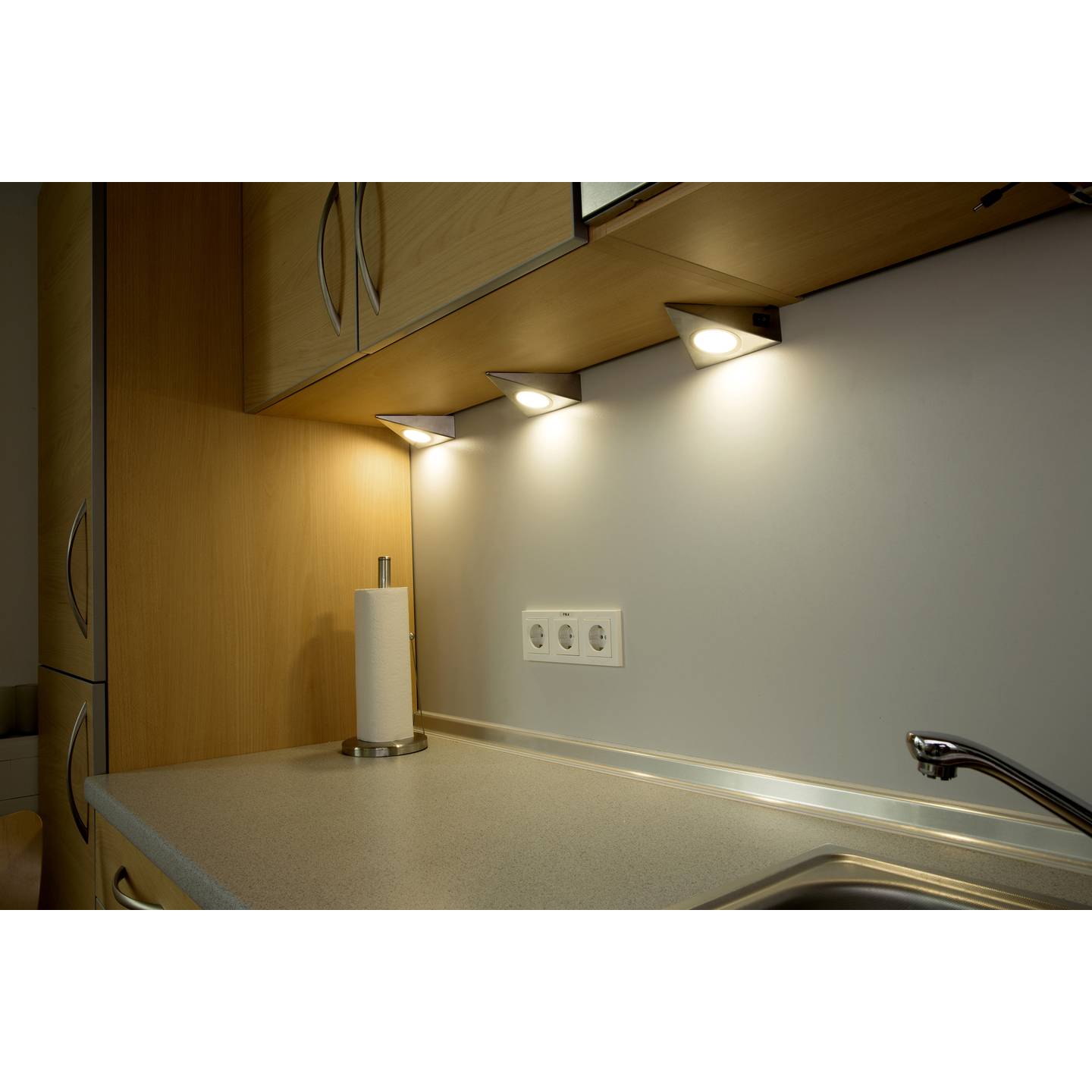 Heitronic LED-Unterbauleuchte Hängeleuchte GENUA 3er Set warmweiß Edelstahl - 4002940230093
