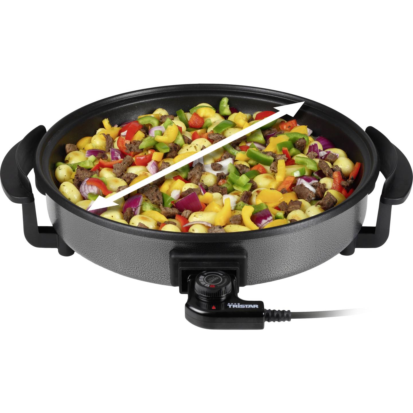 Tristar PZ-2963 Multifunktionspfanne 1500W 30cm schwarz mit Antihaftbeschichtung - 8713016029638