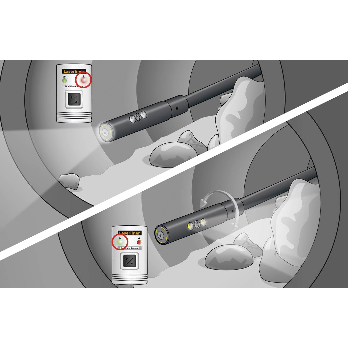 Laserliner Kameraeinheit Kamera DuoView Videoflex G3 G4 Endoskop Sonde LED - 4021563707447