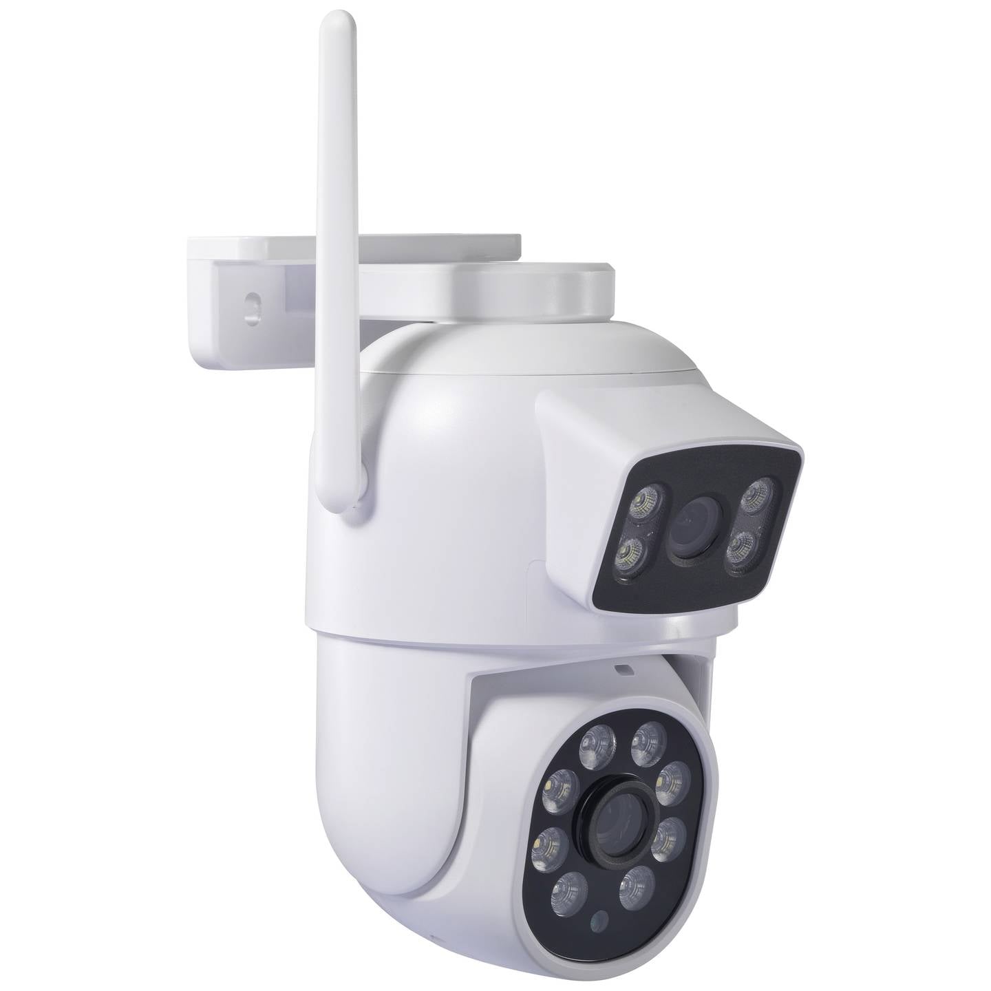 Sygonix WLAN IP Überwachungskamera 1920x1080 Pixel mit 2 Objektiven weiß IP65 - 4064161323237