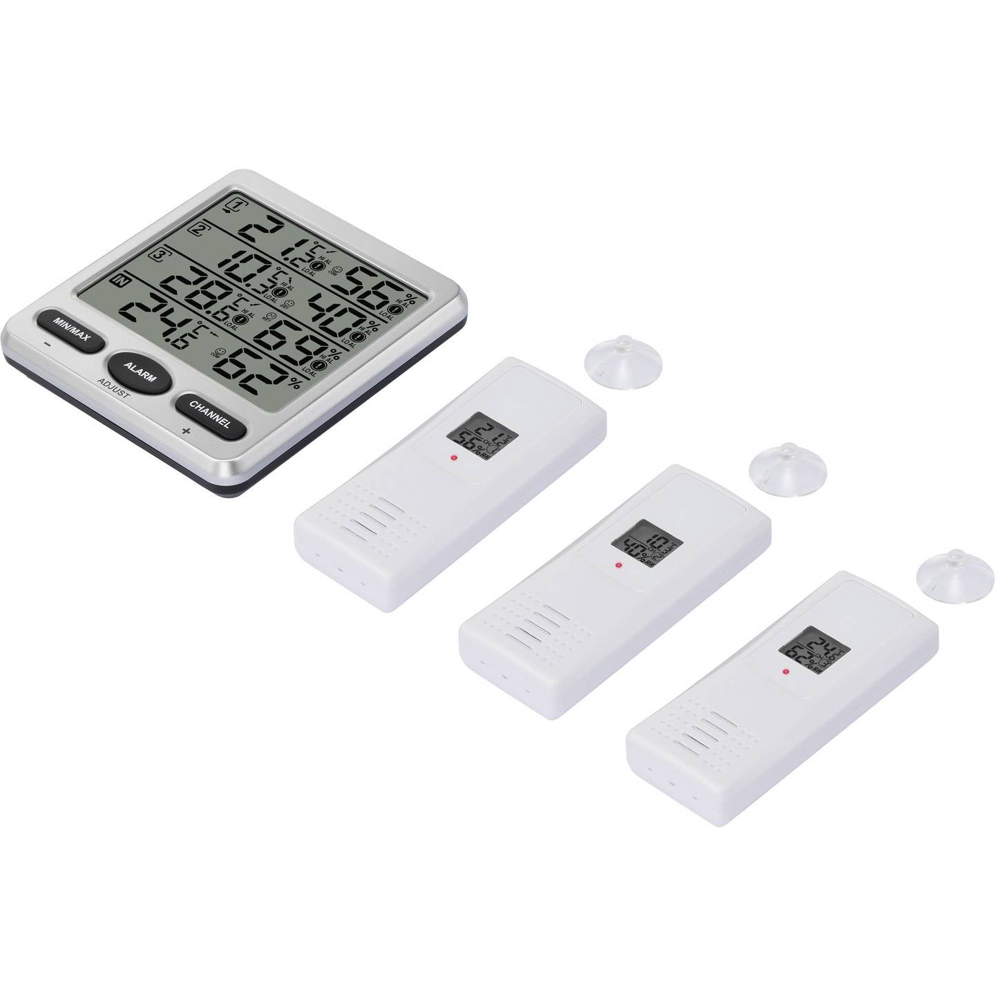 Renkforce Funk-Thermo-/Hygrometer Barometer Messgerät  Wettermessgerät Silber - 4016138997132
