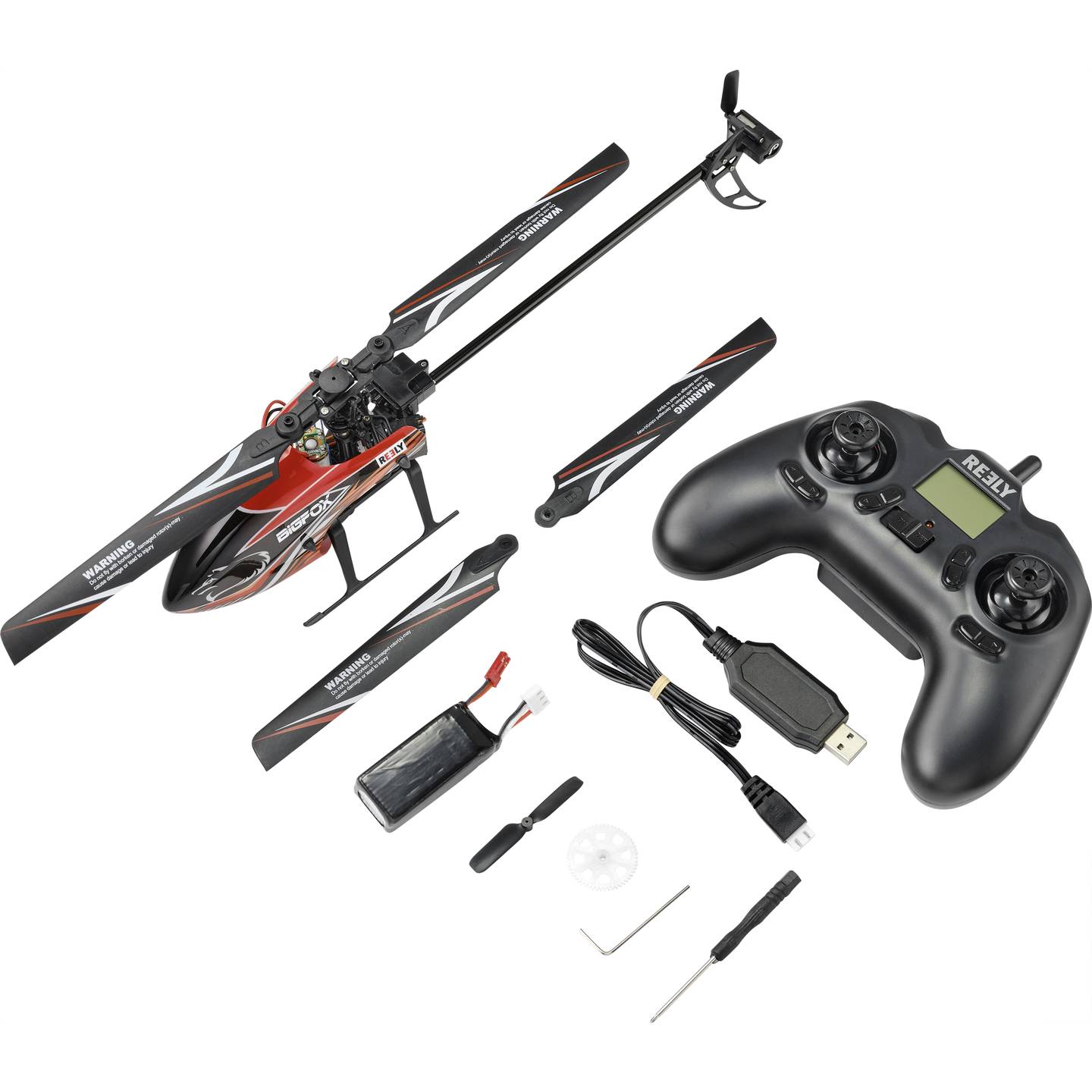 Reely RC Hubschrauber Bigfox RtF Modell Flugzeug Hängemodell 15 Minuten Flugzeit - 4064161194561