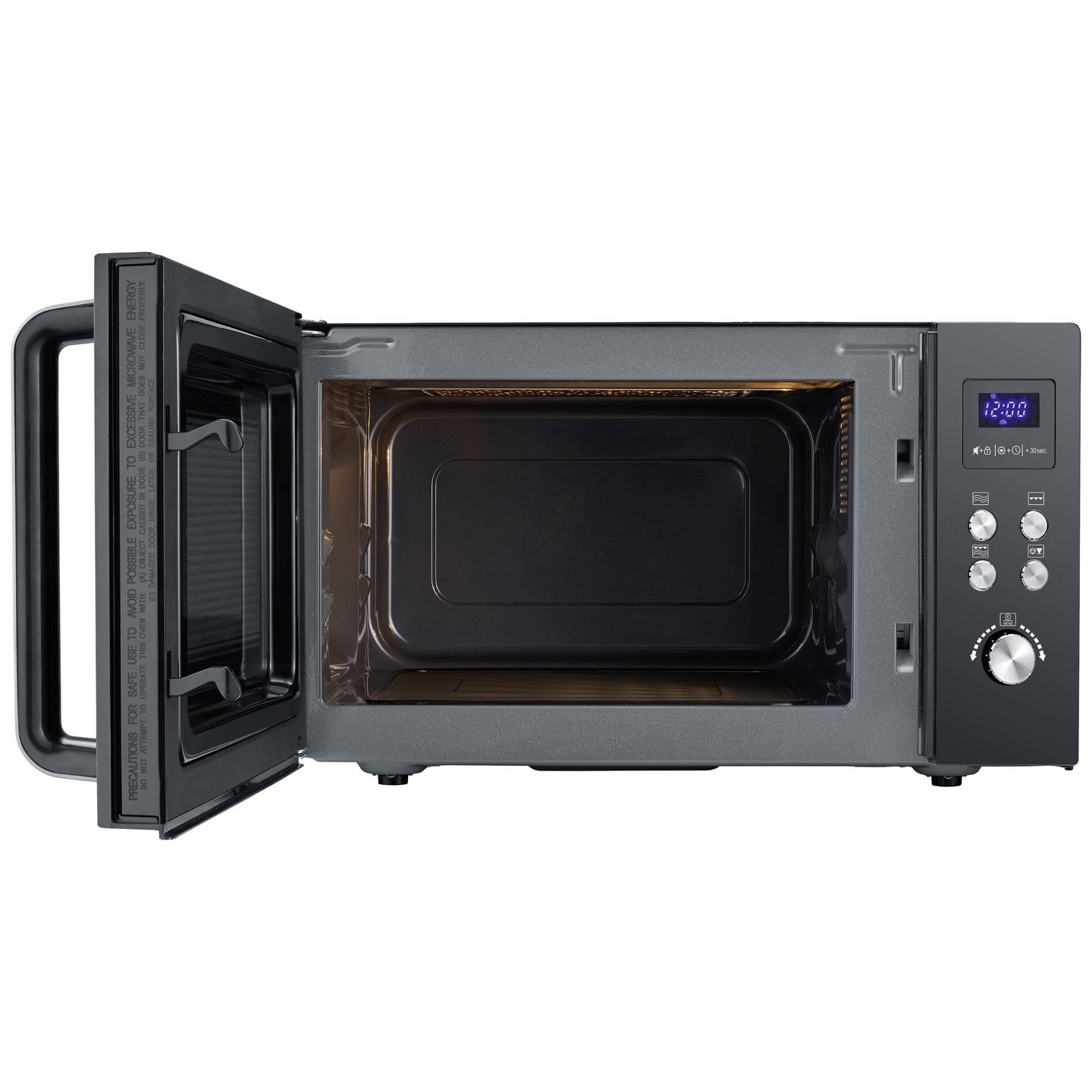 Severin MW Mikrowelle Schwarz Edelstahl 900 W Grillfunktion flacher Glasboden - 4008146037610