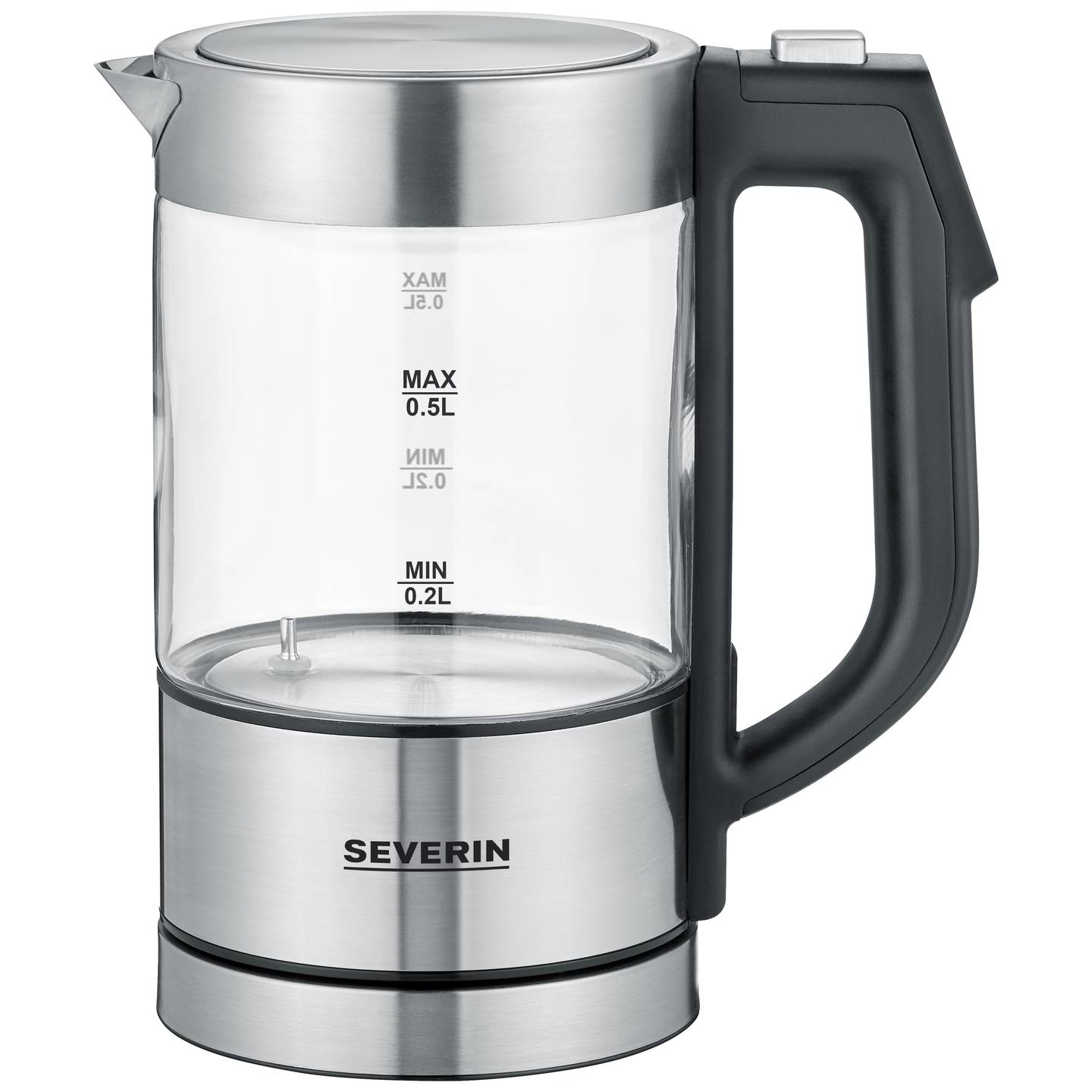 Severin Wasserkocher Teekocher WK 3458 Edelstahl BPA-frei 0,5l schwarz 1100W - 4008146037764