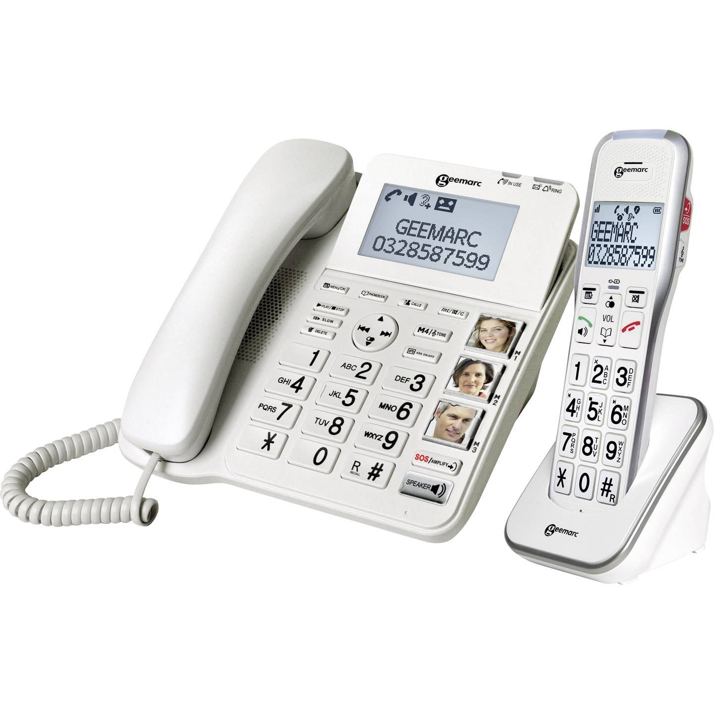 Geemarc Seniorentelefon AMPLIDECT 595 COMBI Anrufbeantworter Freisprechen 80dB - 3521350009330