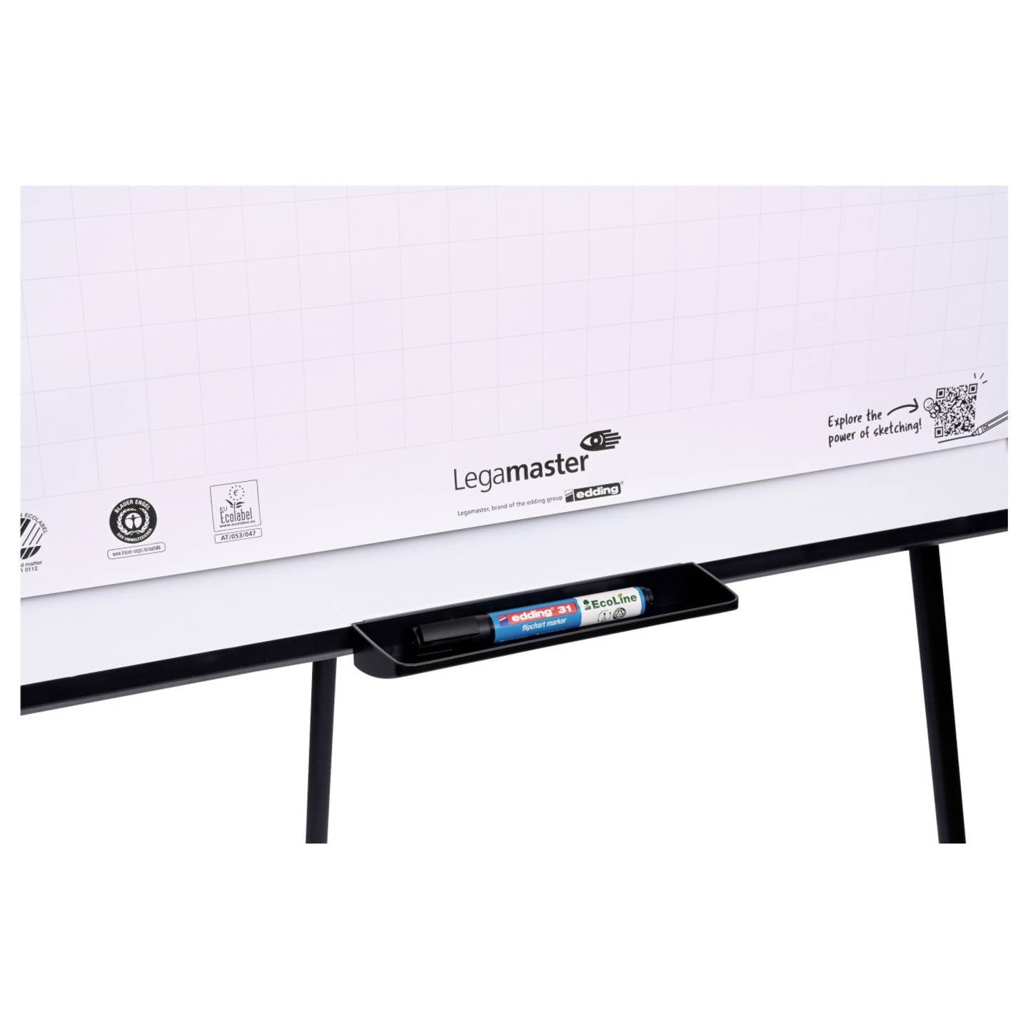 Legamaster Flipchart SKETCH EASY abwischbar höhenverstellbar mit Ablageschale - 8713797111102