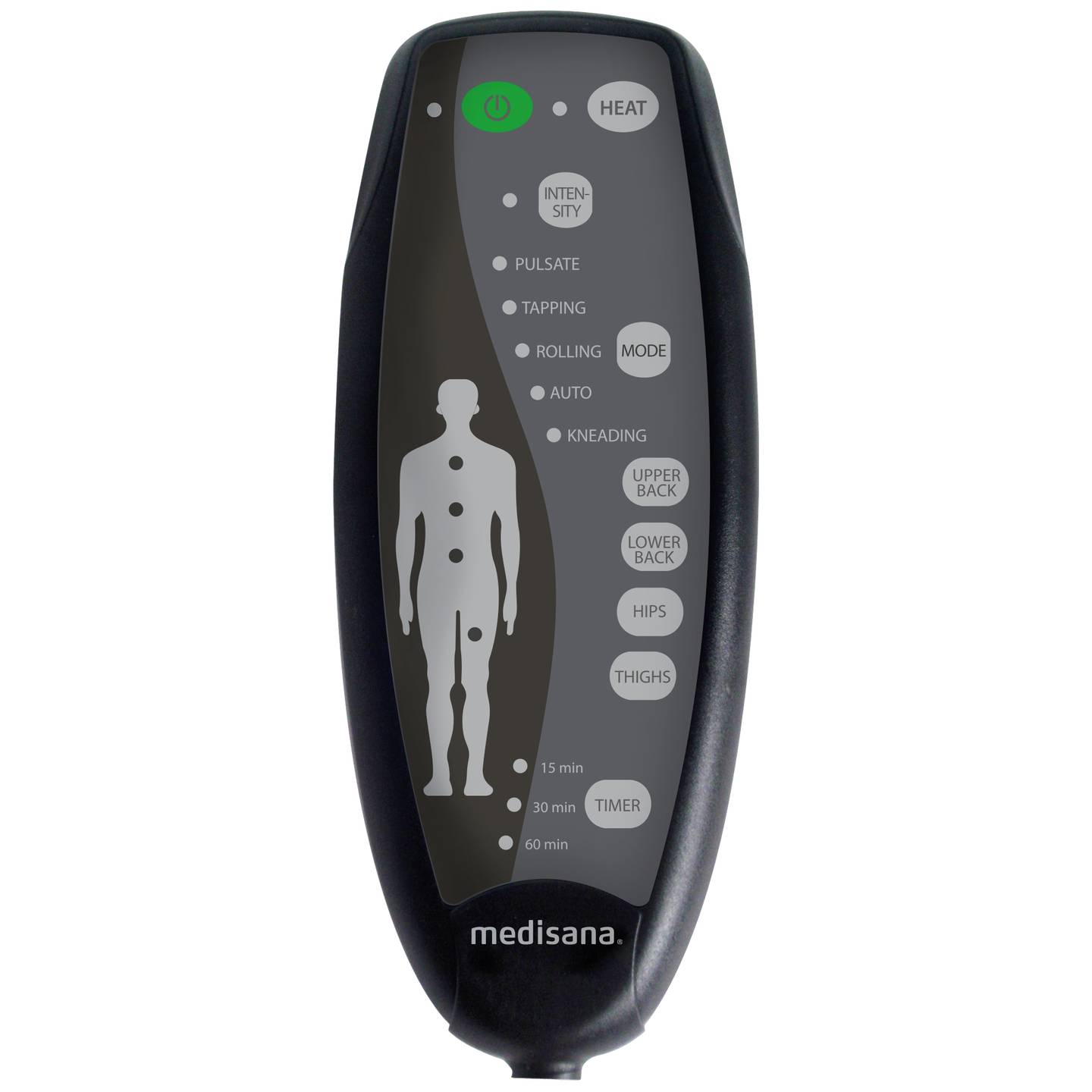 Medisana Massagesitzauflage MCH Schwarz Heizkörper Massagefunktion 9,6W 5 Stufen - 4015588889356