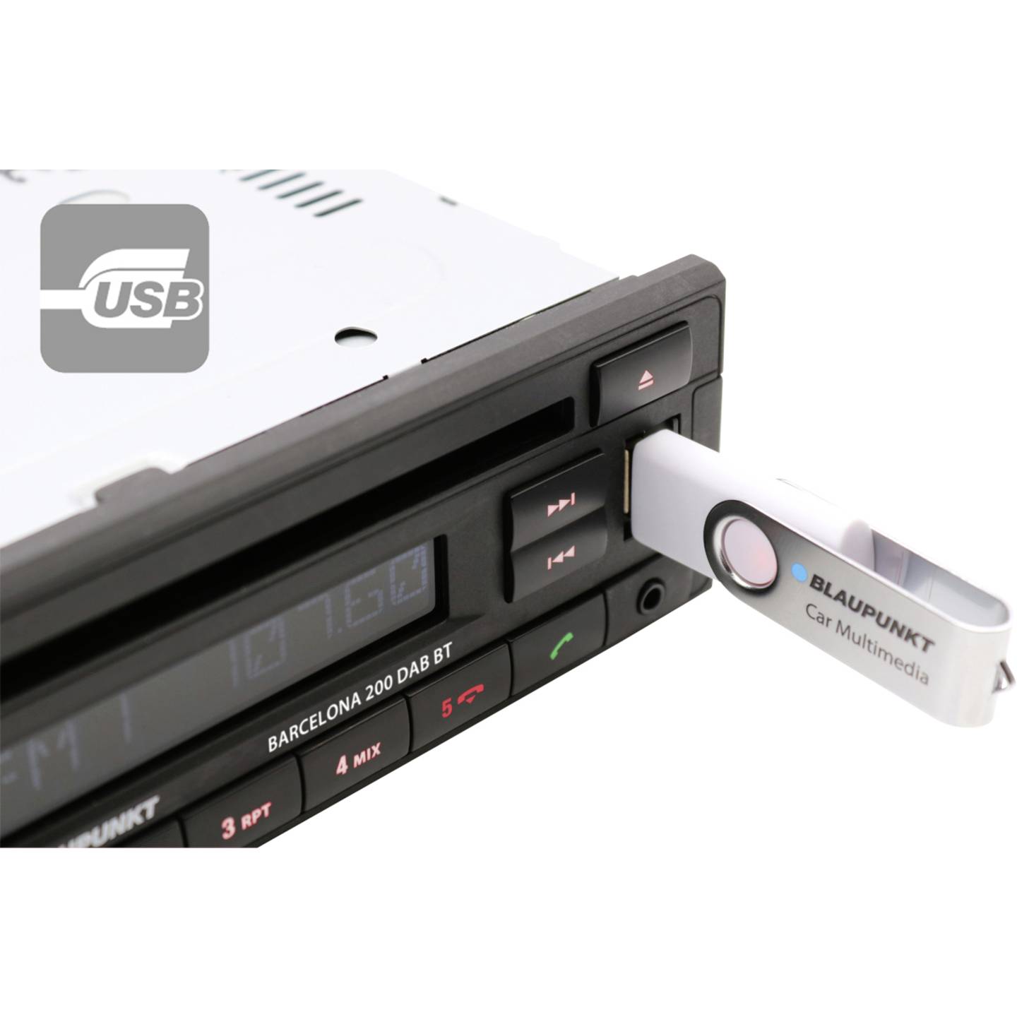 Blaupunkt Autoradio Barcelona 200 DAB BT Bluetooth Freisprecheinrichtung schwarz - 4260499852375
