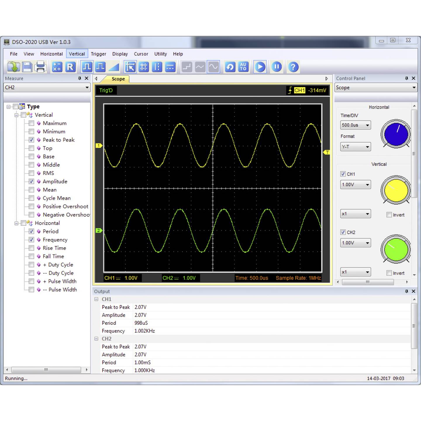 Voltcraft USB-Oszilloskop DSO-2020 20 MHz 2-Kanal 48 MSa/s 1 Mpts 8 Bit DSO - 4016138790269