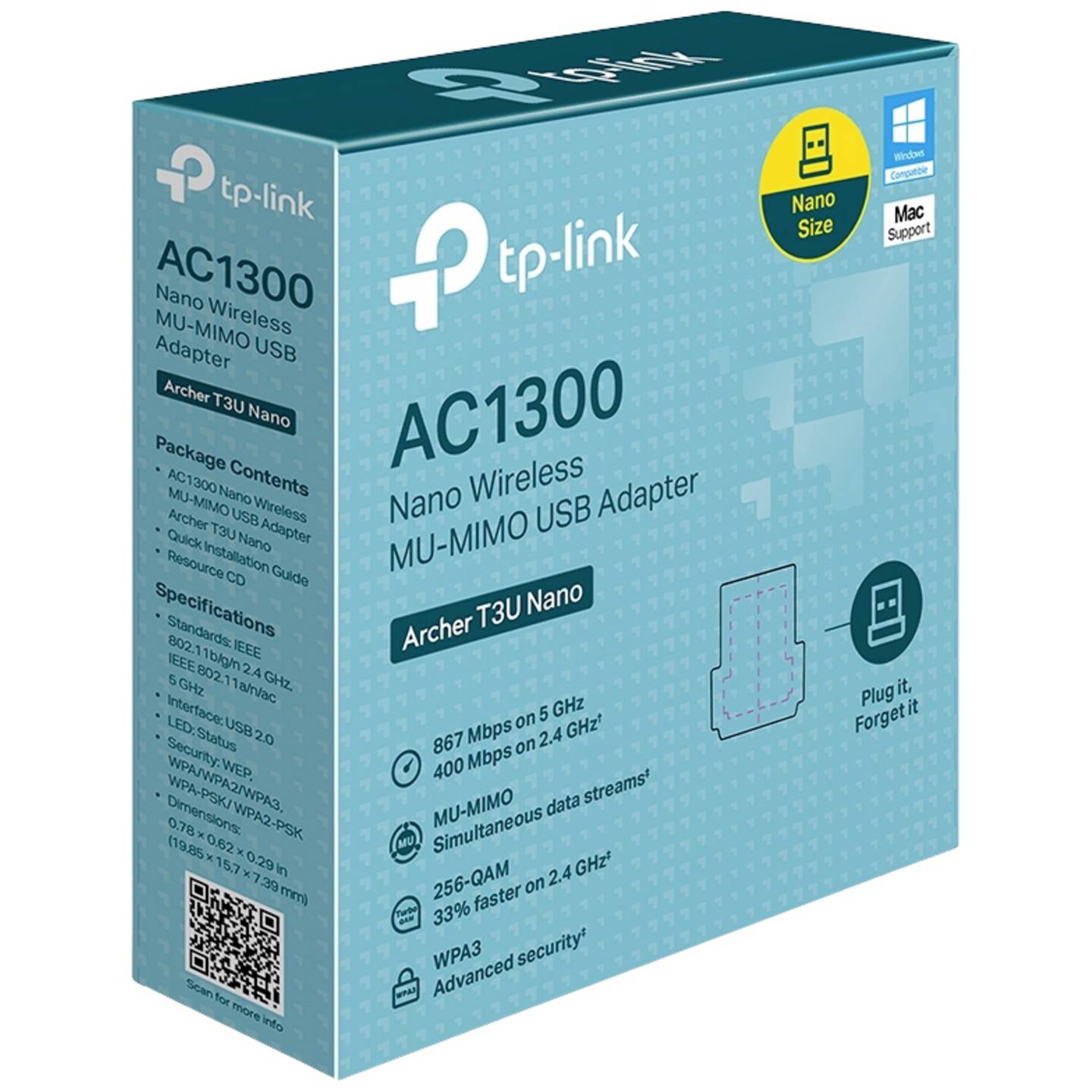 TP-Link Netzwerkadapter USB WLAN Stick WiFi Adapter Dualband Nano Archer T3U - 6935364072667