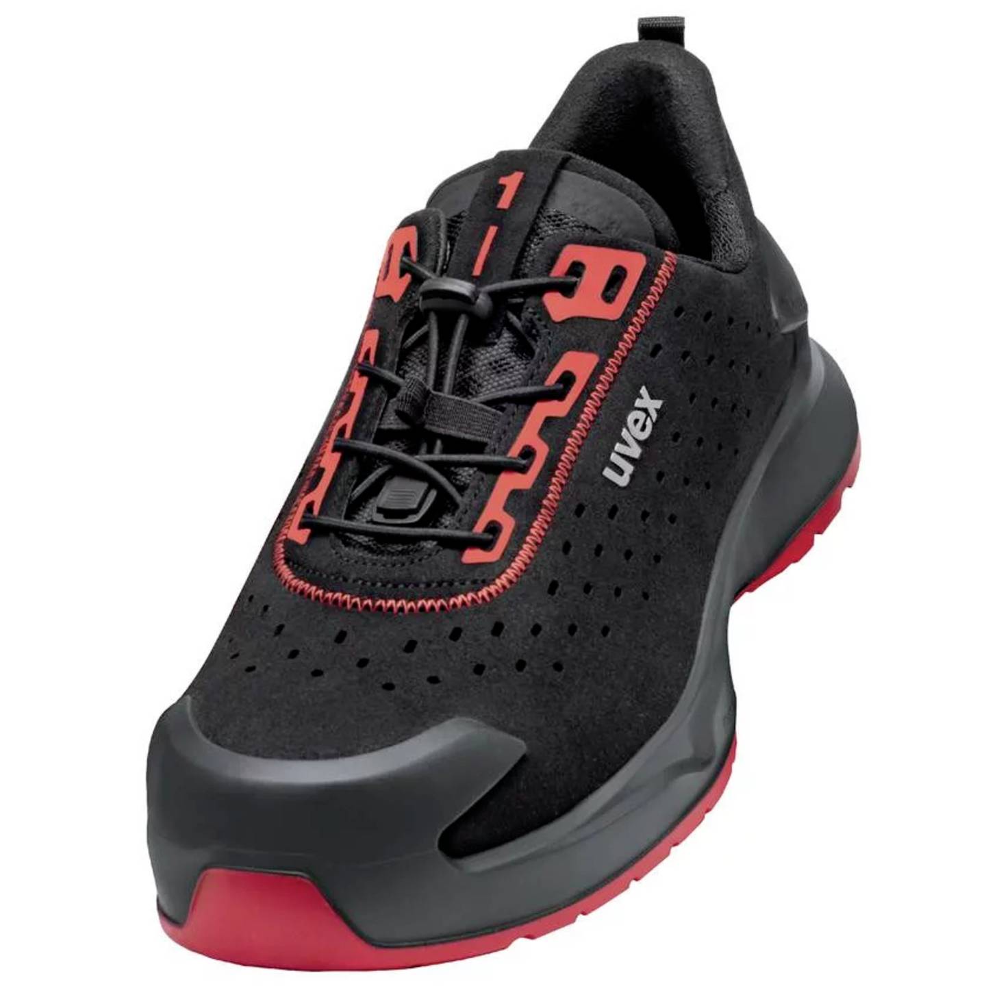 Uvex Sicherheitshalbschuh S1PL 6802245 Schwarz Rot Größe 45 Handwerkschuhe - 4066853011385