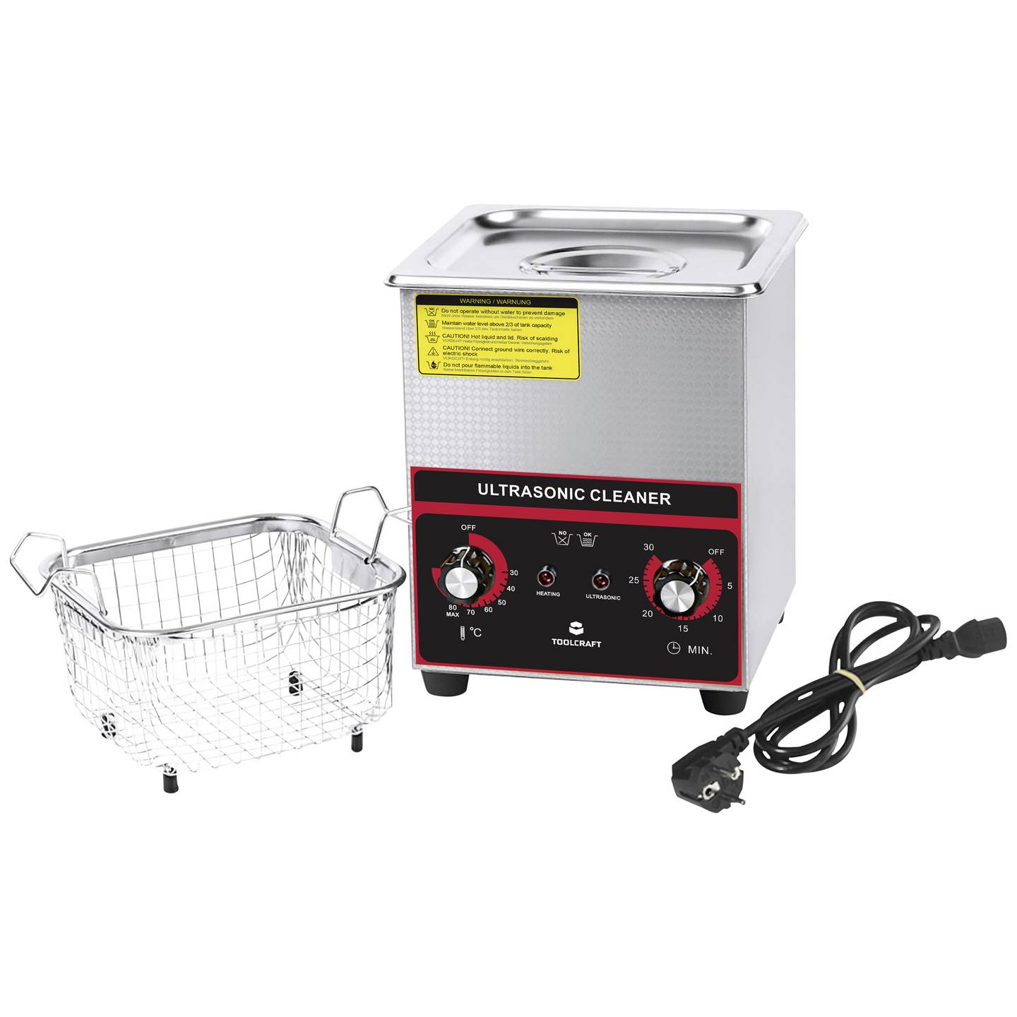 Toolcraft Ultraschallreiniger USC-200 Schmuckreiniger Heizung 160W Edelstahlkorb - 4064161294117