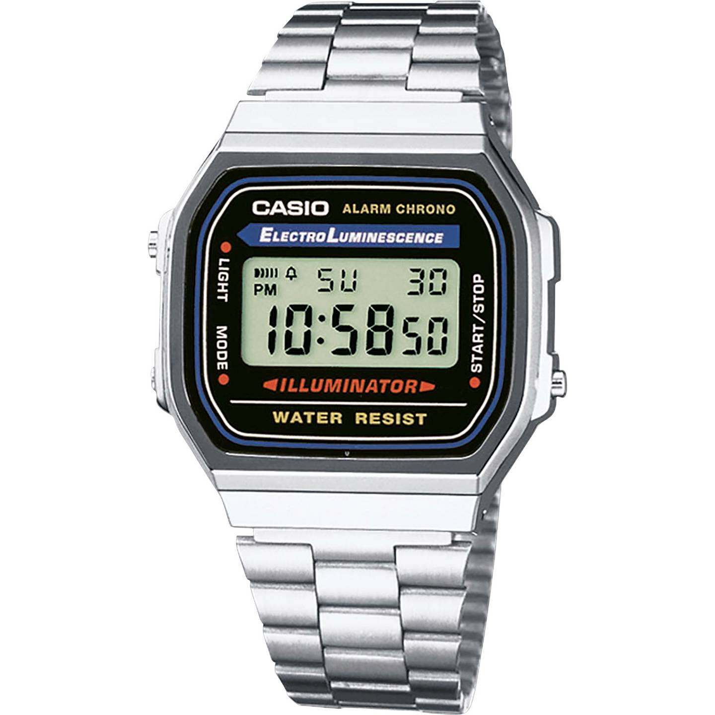 Casio Armbanduhr A168WA-1YES Uhr Kunstharz Edelstahl digital 12h Anzeige - 4971850436713