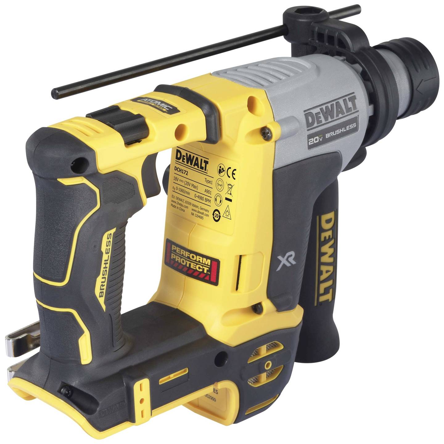 DEWALT DCH172 Akku-Bohrhammer 18V 650W bürstenlos SDS-Plus 1,4J 1,8kg - 4051462083809