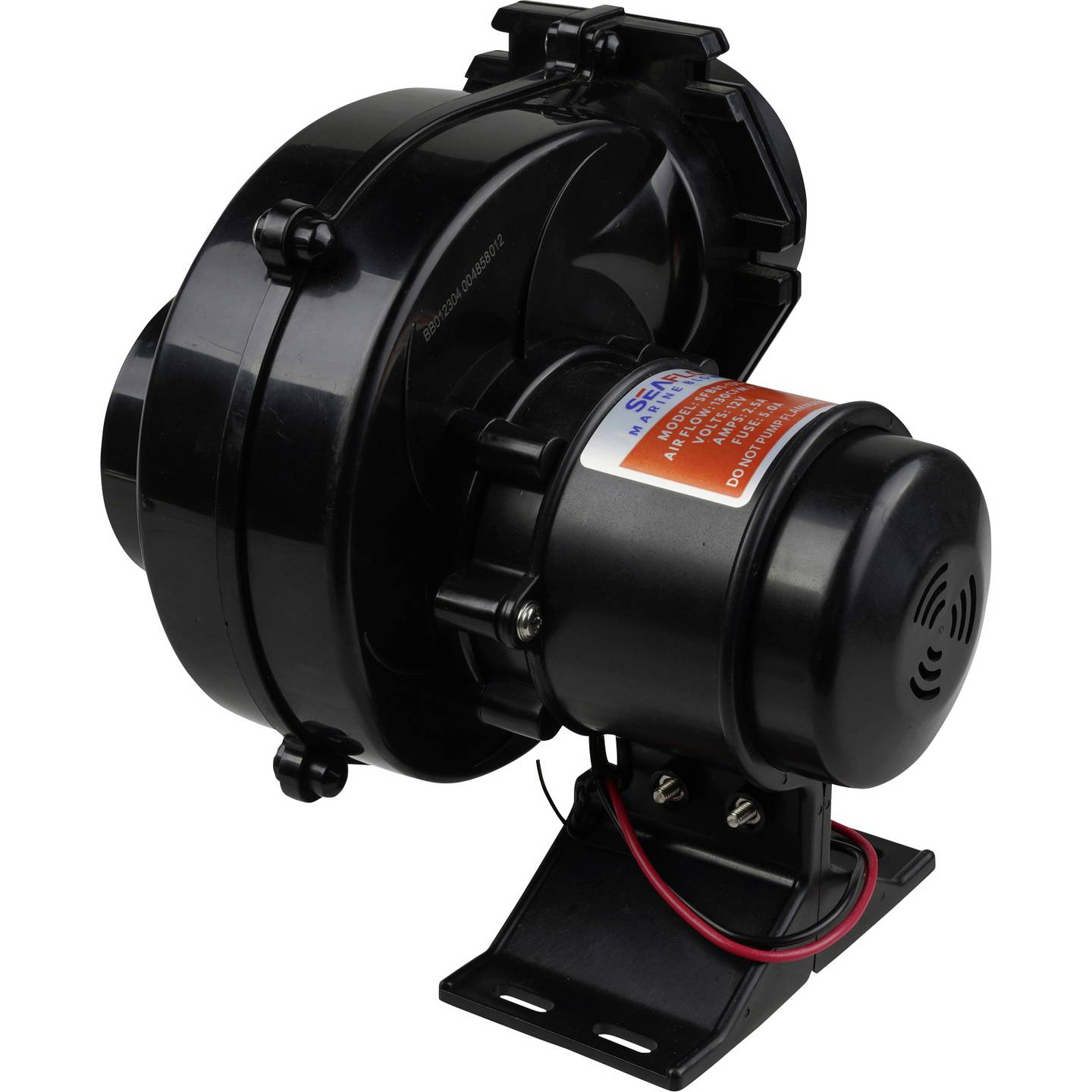 SEAFLO Radiallüfter 12V DC 220m³/h Lüfter 30W ABS Kunststoff schwarz - 4064161487687