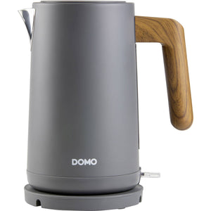 B-Ware DOMO Wasserkocher Teekocher 1,7l 2200W Kocher mit Sichtfenster grau Holzoptik