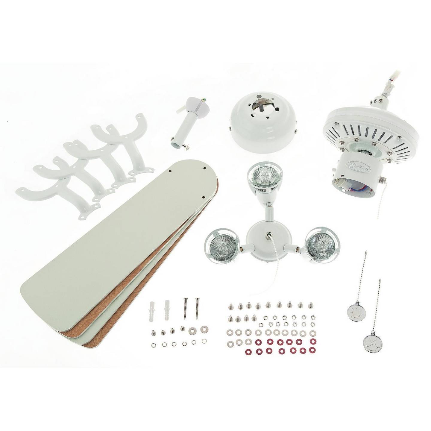 Westinghouse Lighting 72113 Princess Euro 105 Cm White Indoor Ceiling Fan, Light Kit with Three Spotlights - 4895105610423