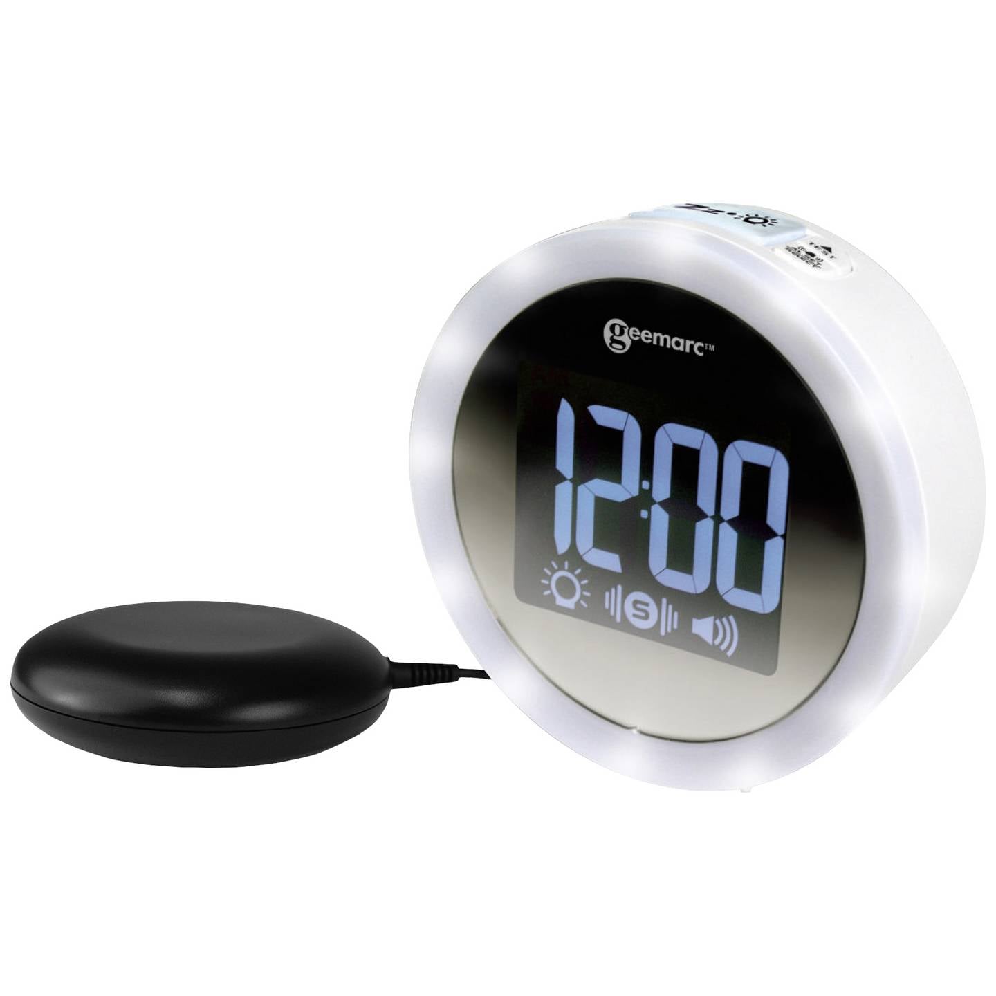 Geemarc JWNS-Star_WH_VDE Quarz Wecker Weiß Mit Vibrationskissen LED - 3521350009040
