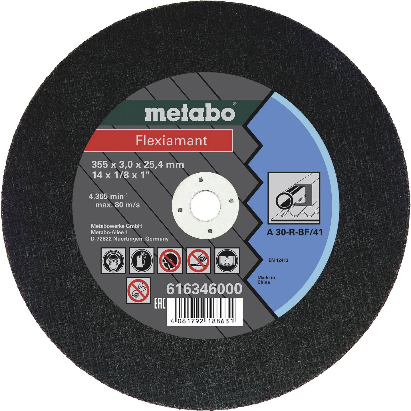 Metabo Trennscheibe gerade 355mm 10 Stück Stahl Schneidblatt Werkzeugset 3mm - 4061792188631