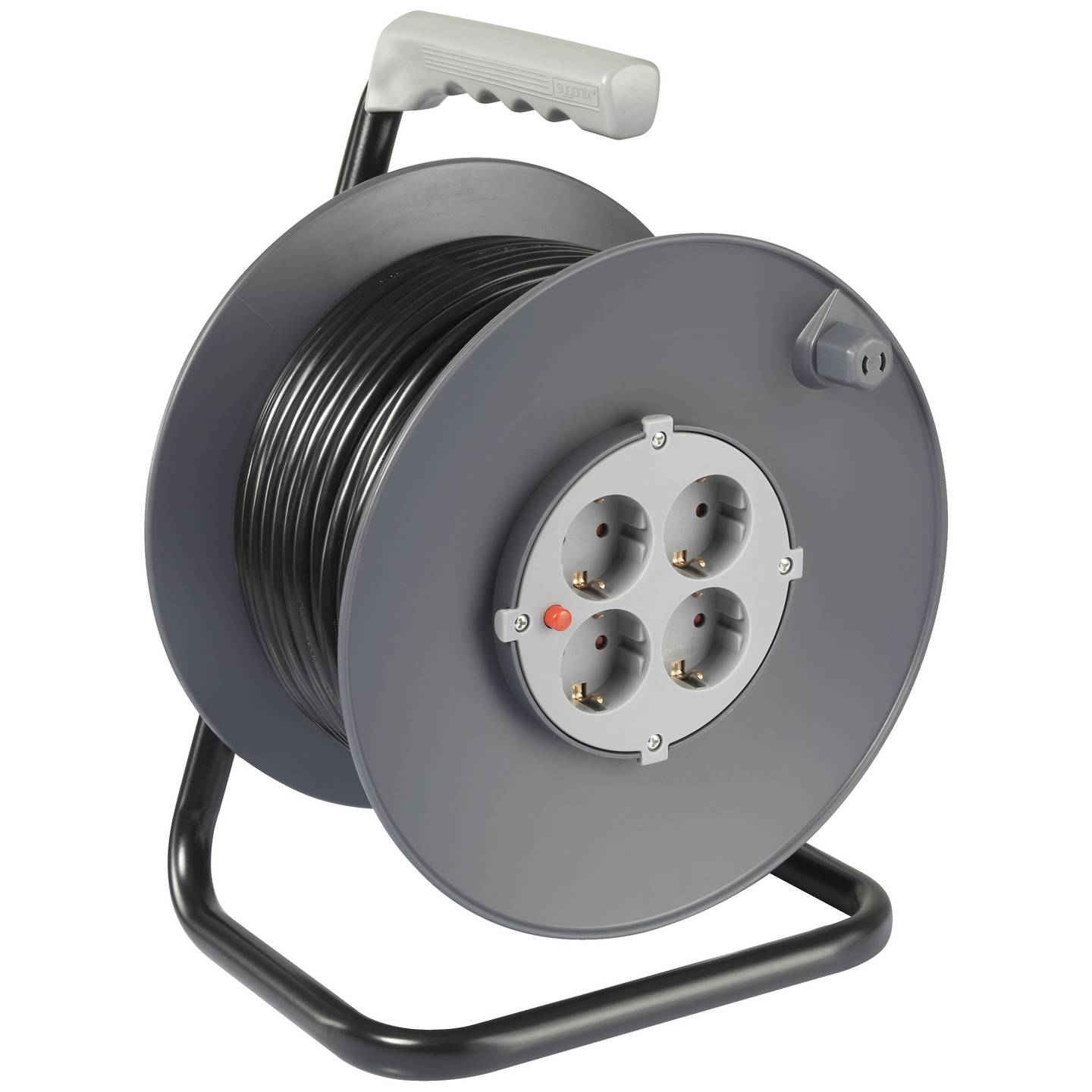 SYGONIX Kabeltrommel 25m 4 Steckdosen Innenbereich 230V 3200W grau - 4064161250571