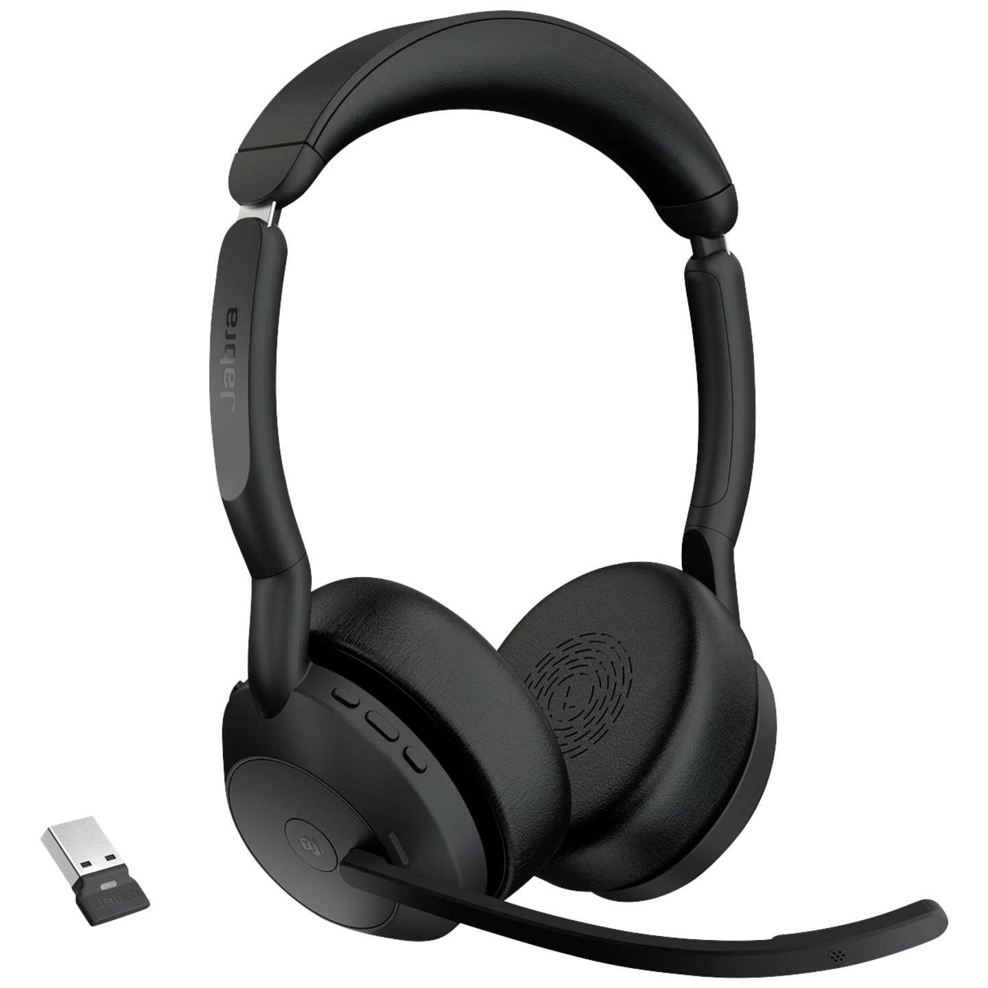 Jabra On Ear Headset Evolve2 55 MS Stereo Bluetooth Schwarz Noise Cancelling 18h - 5706991027600