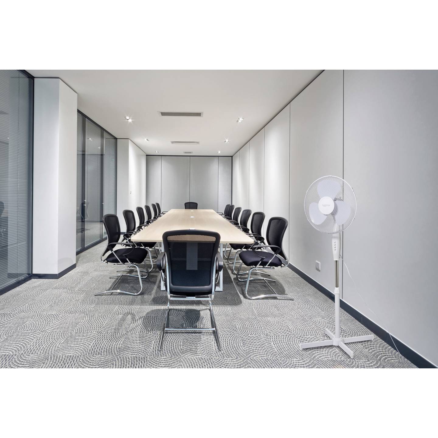 Sygonix Standventilator Ventilator Oszillierend Höhenverstellbar 50W Weiß Ø600mm - 4064161389530