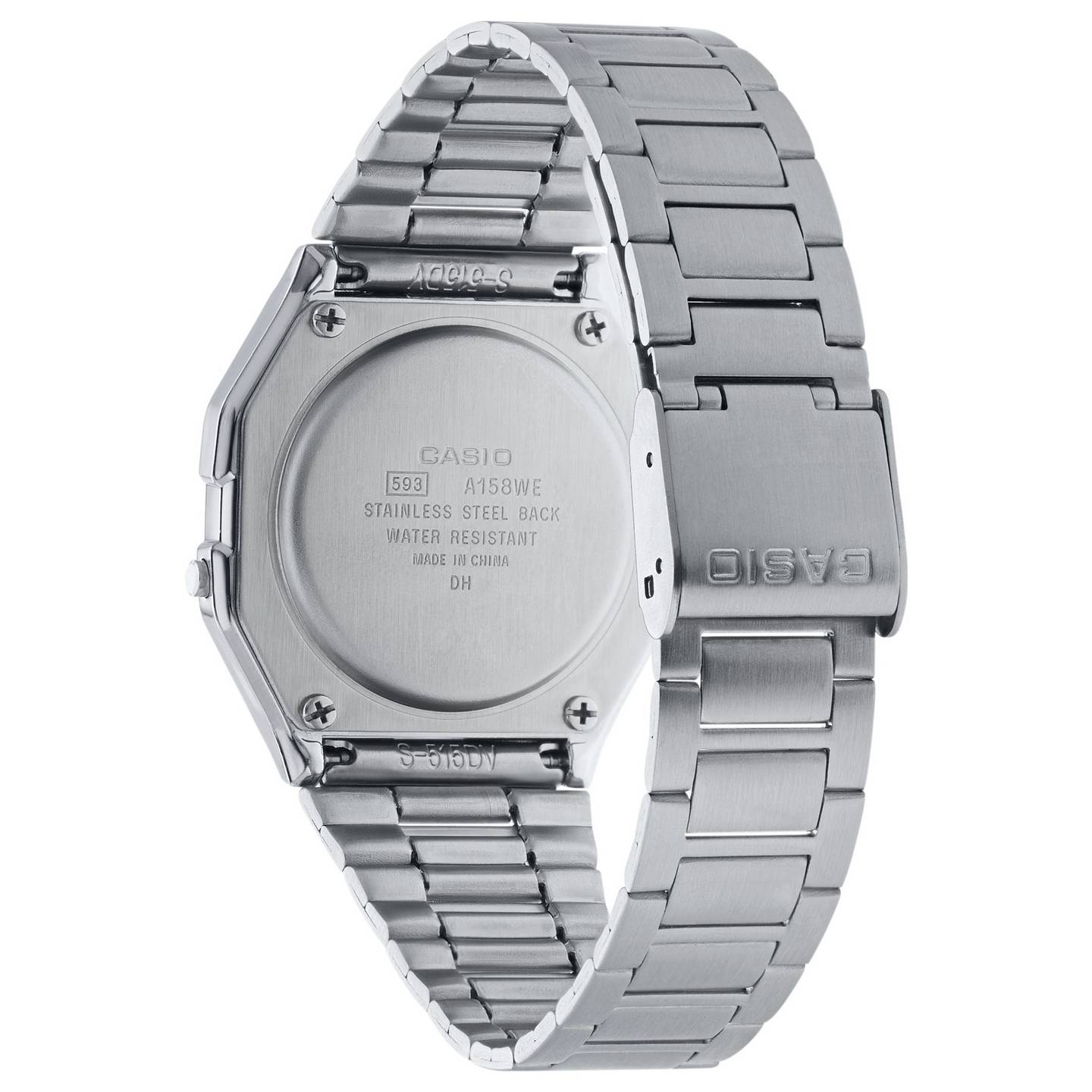Casio Armbanduhr A158WEA-1AEF Digitaluhr Edelstahlarmband silber 48g - 4971850944386