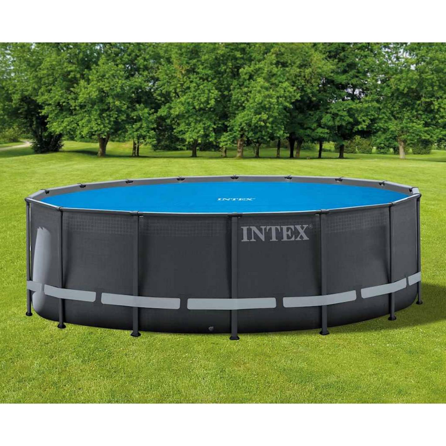 Intex 4.88M Above Ground Round Solar Heating Outdoor Pool Protective Cover Set - 6941057422237