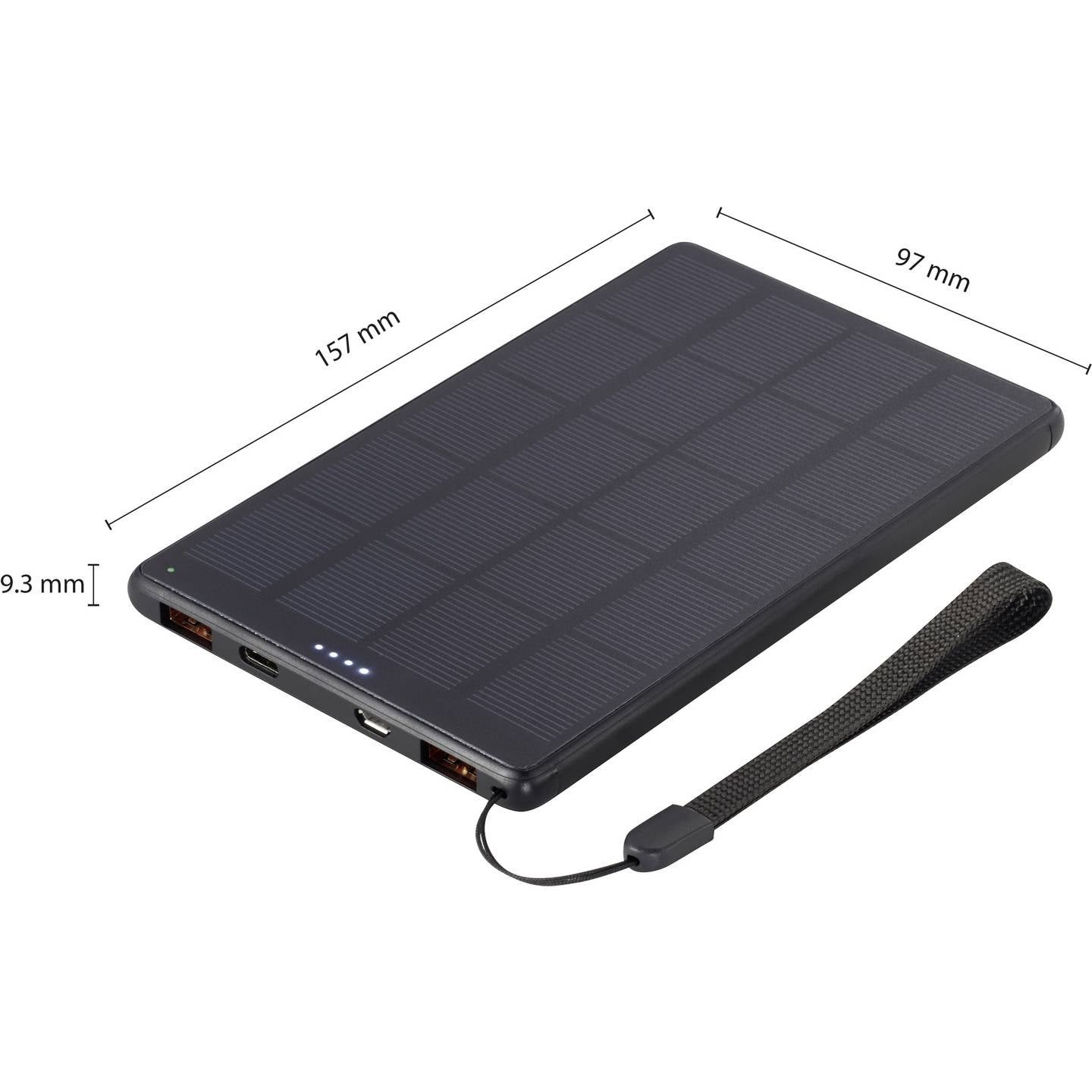 Voltcraft Solar Powerbank 10000 mAh Akku Ladegerät USB PD schwarz LiPo 2xUSB - 4064161151175