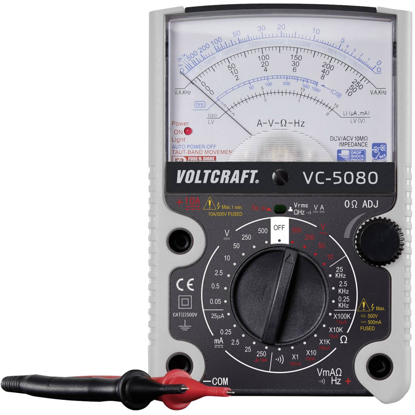 Voltcraft Multimeter VC-5080 Analoggerät Messgerät für Widerstand Frequenz - 4016138919493