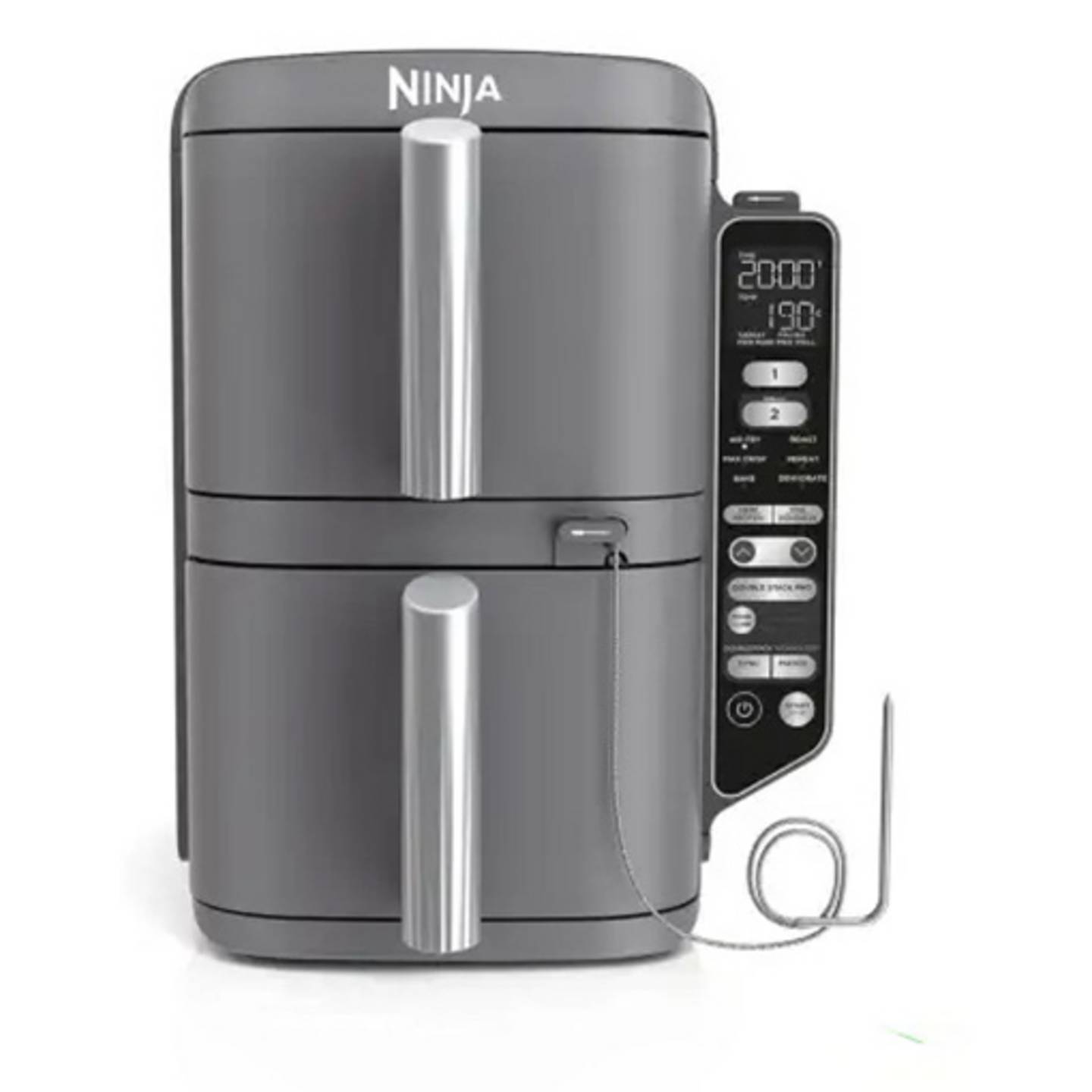 Ninja Heißluftfritteuse Fritteuse Doppel schwarz 9,5L 40 °C 240 °C Garfunktionen - 0622356294362